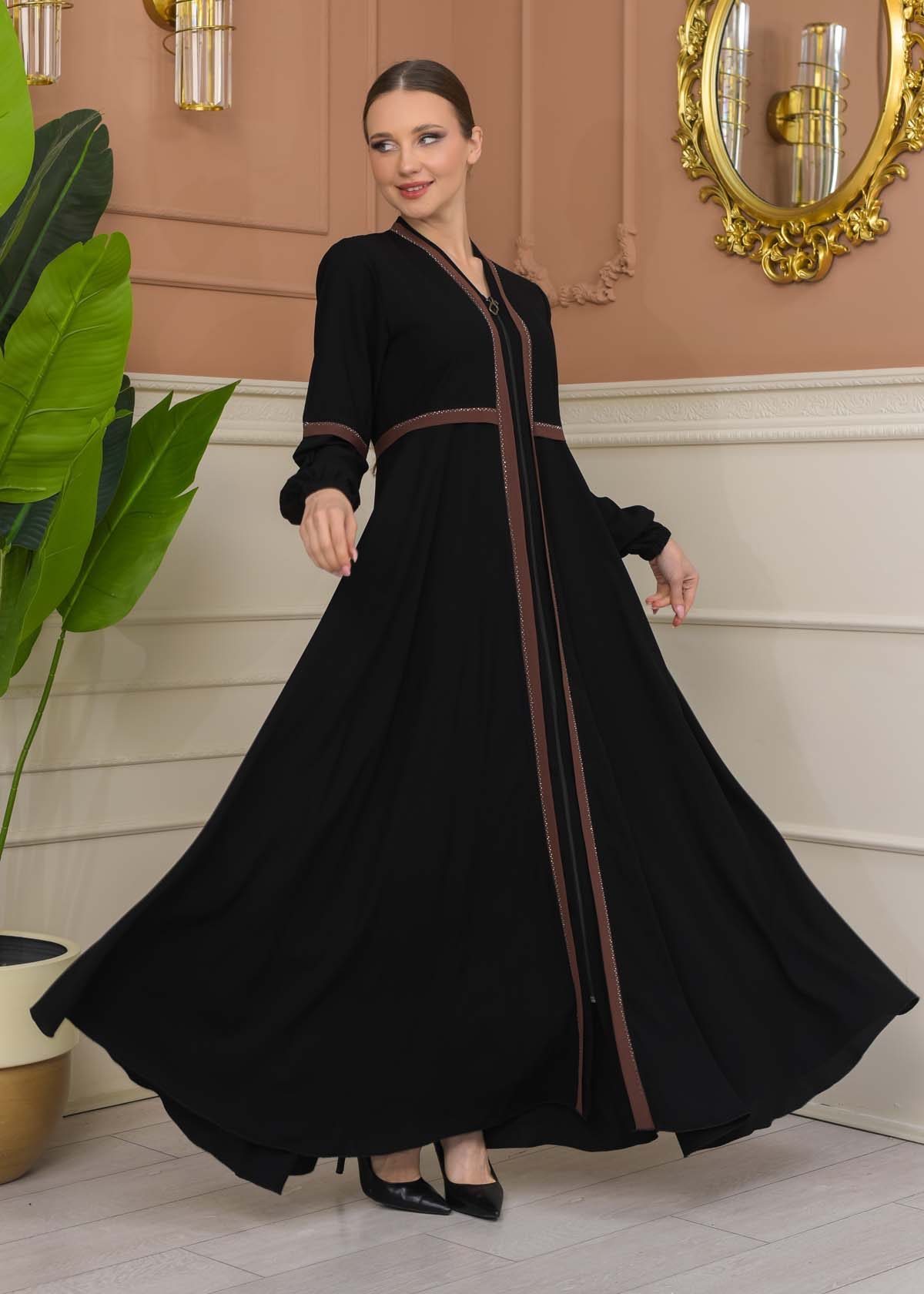 Modest Rose Risa Abaya 688 - brown