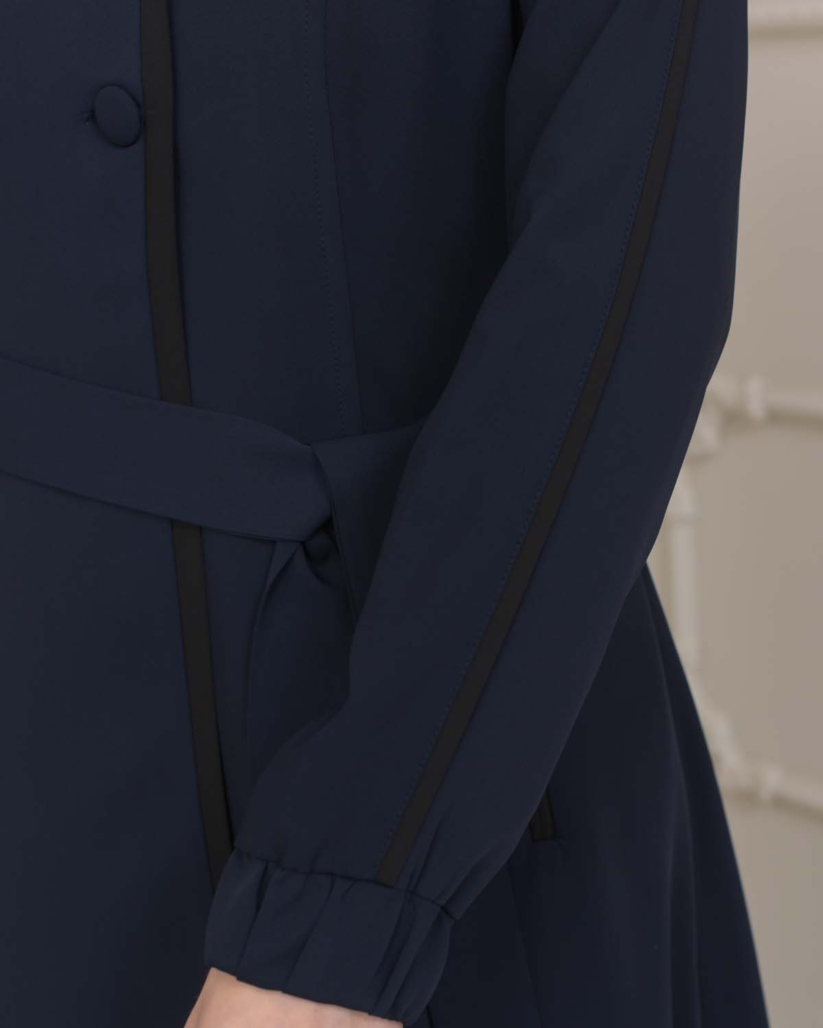 Modest Topcoat With Buttoned Detail 1230 - deep blue