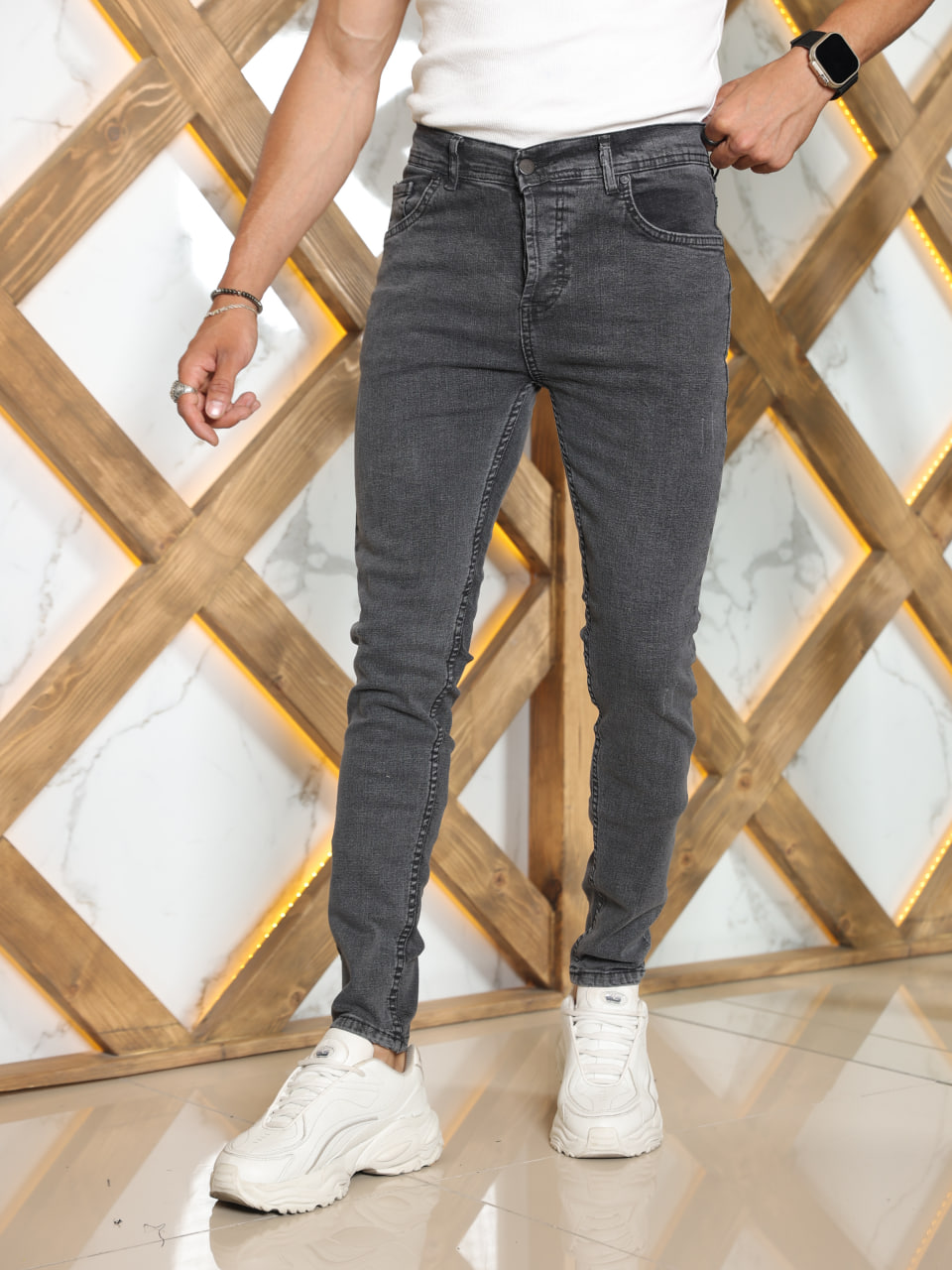 Slim Fit Men Jeans kod 2002 - Antrasıt