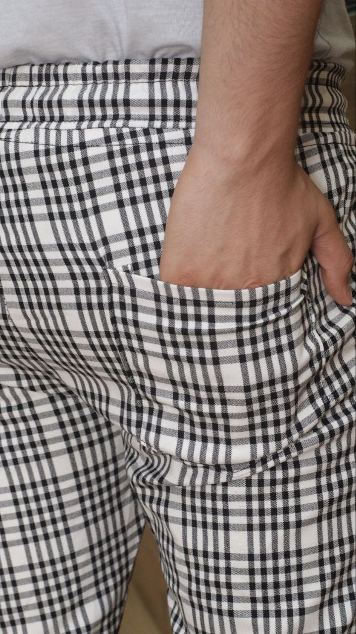 Formal - Sport - Checkered Pants | Code: 2004 - white