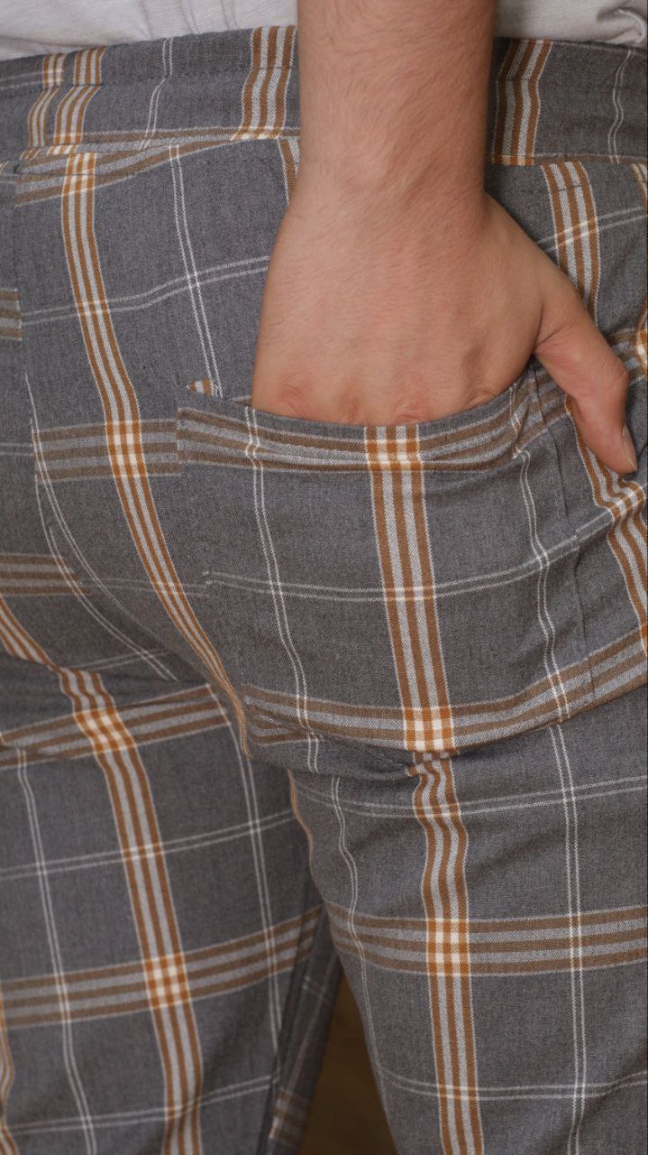 Formal - Sport - Checkered Pants | Code: 2009 - tan