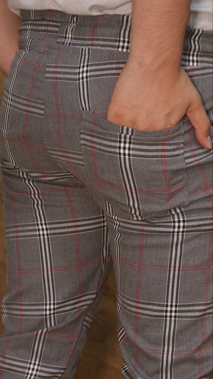 Formal - Sport - Checkered Pants | Code: 2009 - burgundy