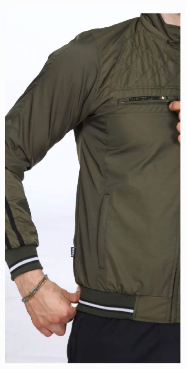 Mens Tracksuit 2206 Parachute Fabric with Removable Hood  - khaki