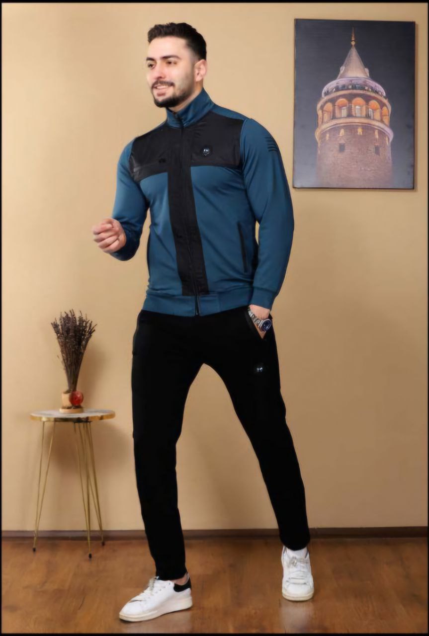 Mens Tracksuit 2203 Cotton Fabric with Relaxed Fit  - turquoise