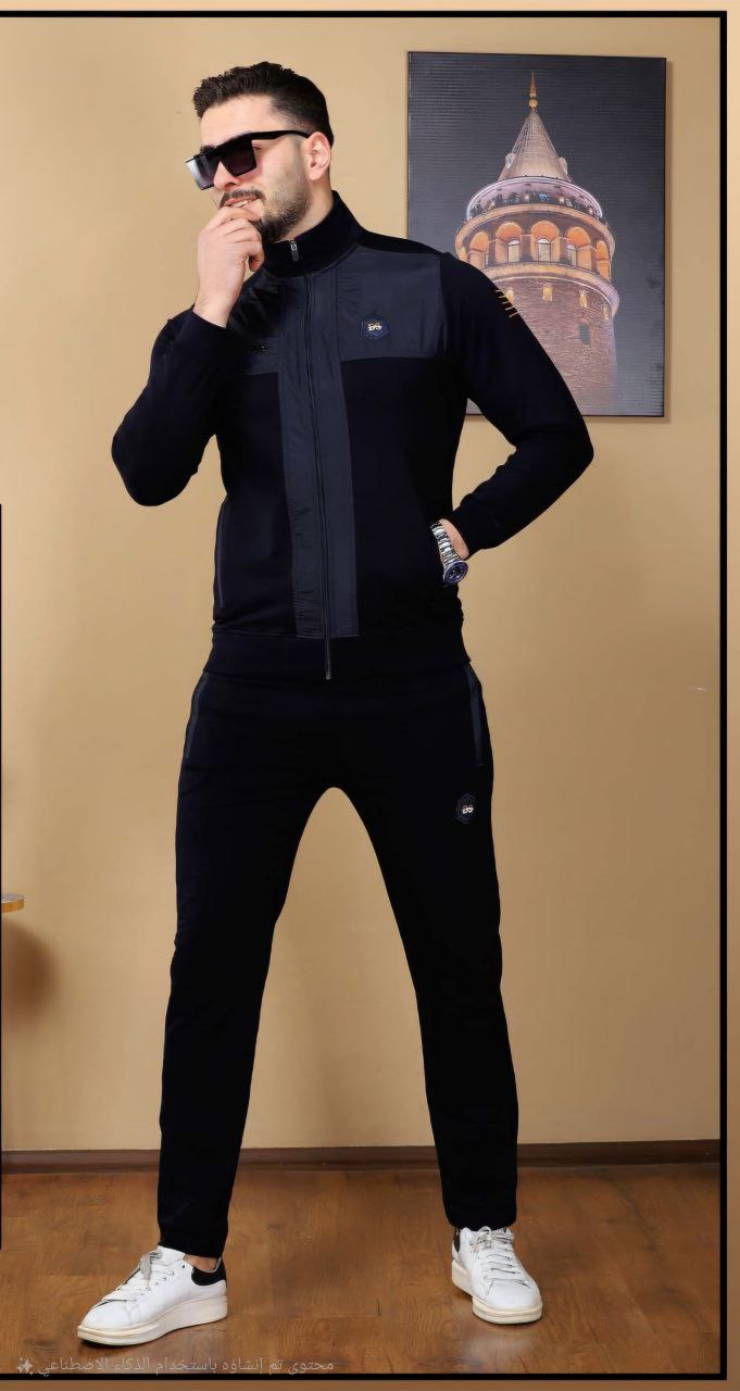 Mens Tracksuit 2203 Cotton Fabric with Relaxed Fit  - deep blue