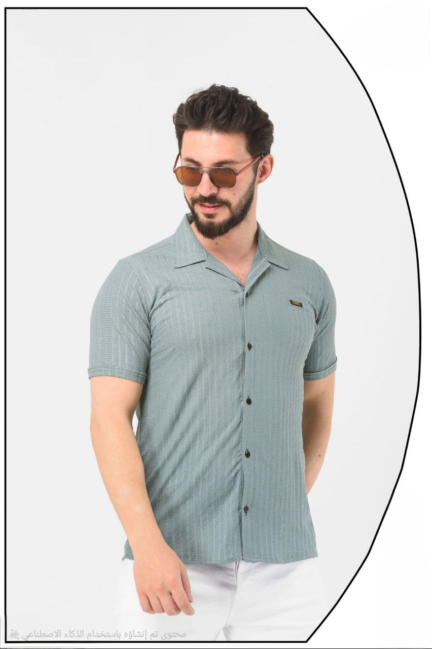 Classic Mens Short Sleeve Shirt - 2401  - mint