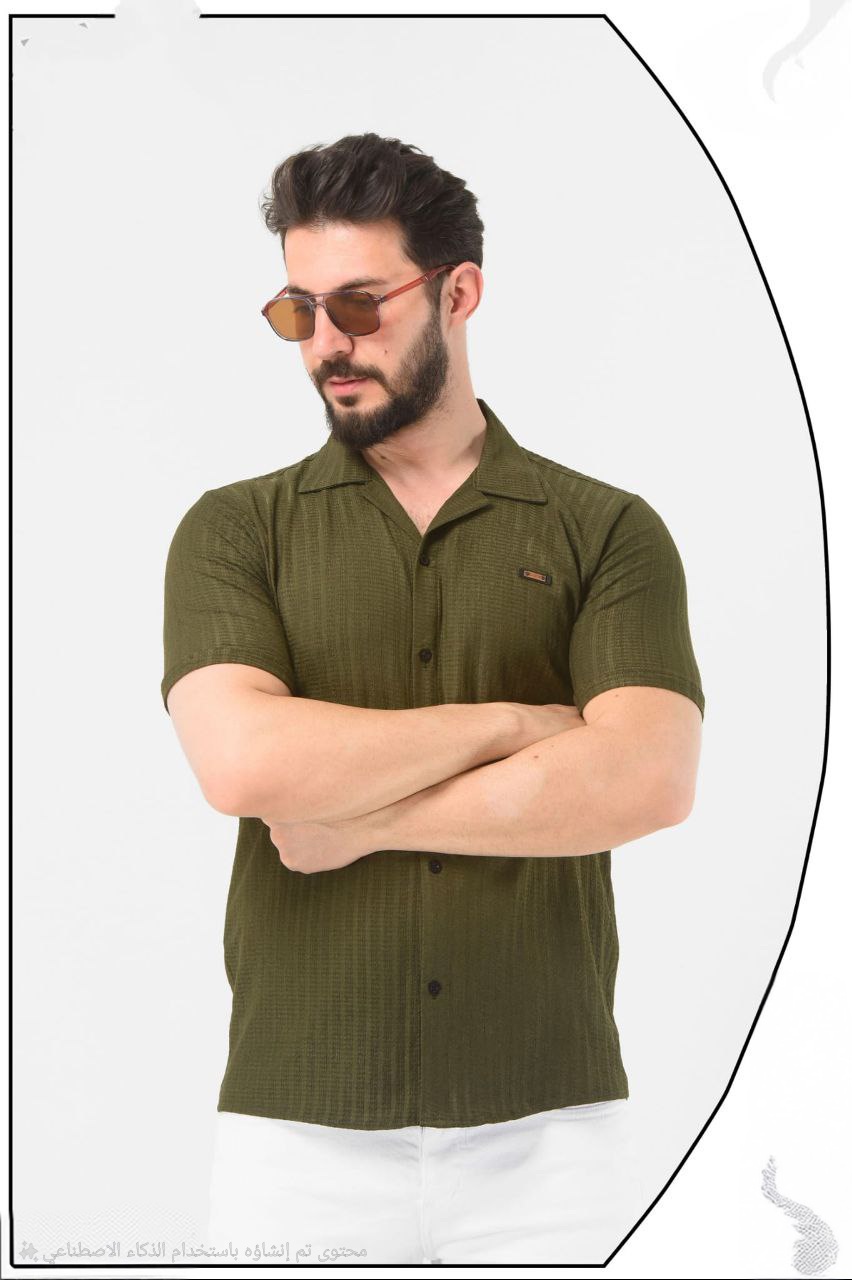 Classic Mens Short Sleeve Shirt - 2401  - khaki