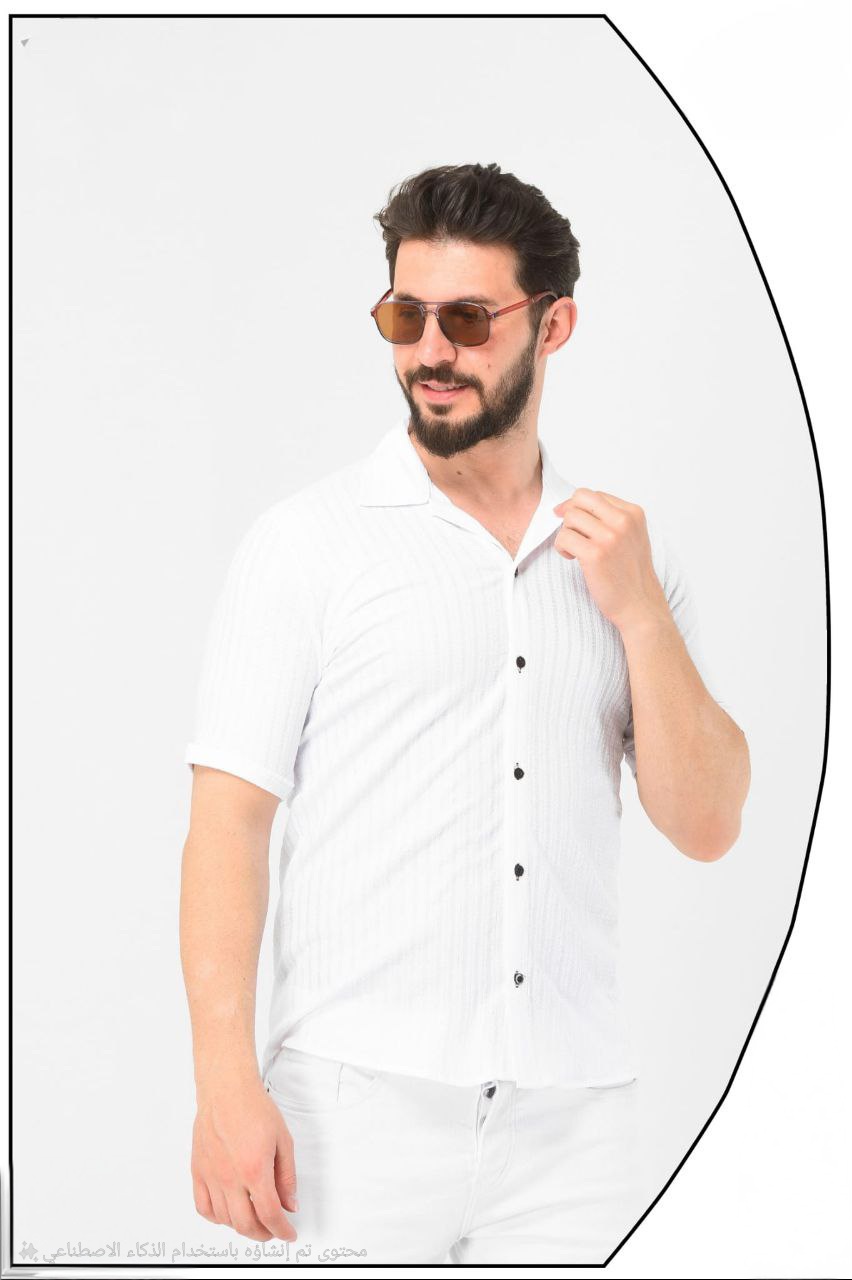 Classic Mens Short Sleeve Shirt - 2401  - white