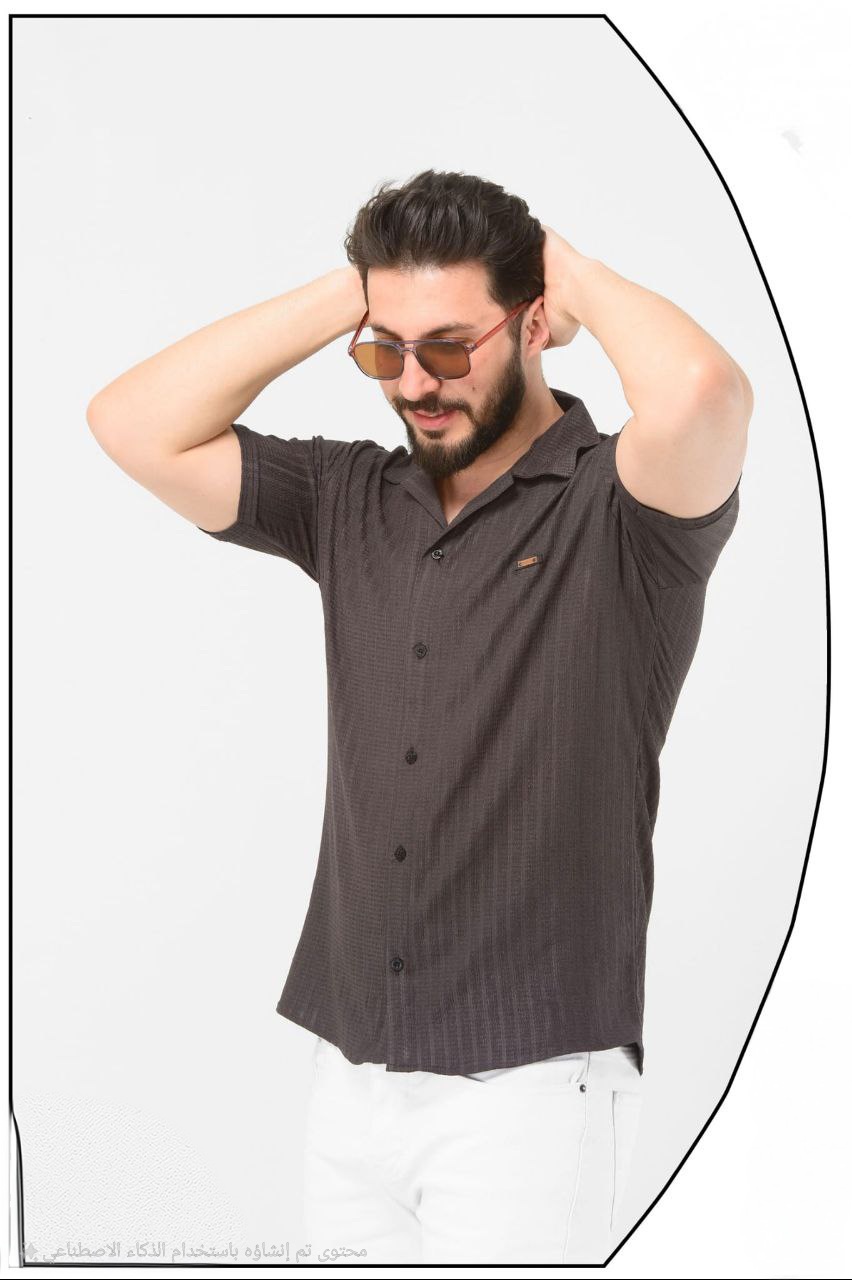 Classic Mens Short Sleeve Shirt - 2401  - smoky gray