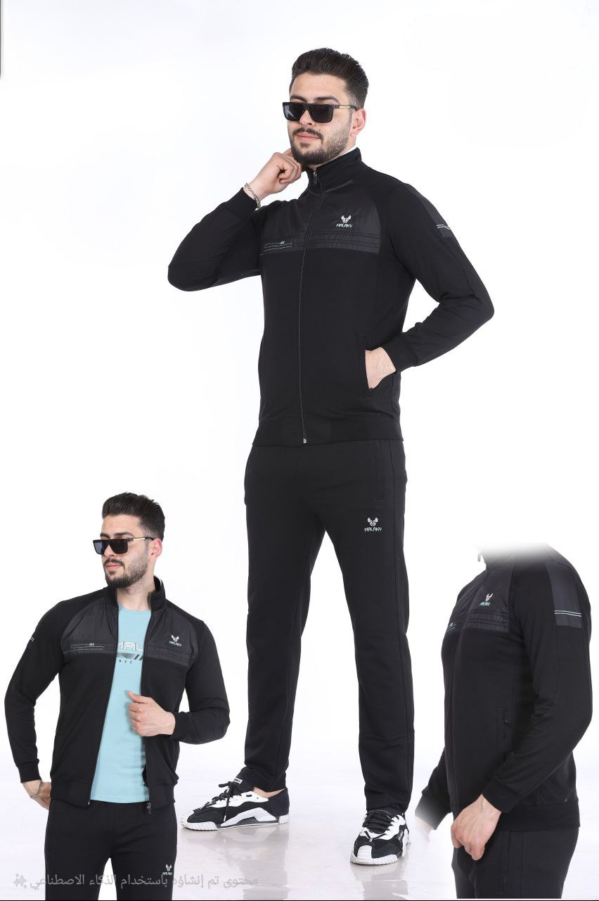 Mens Three-Piece Tracksuit - 2204  - black