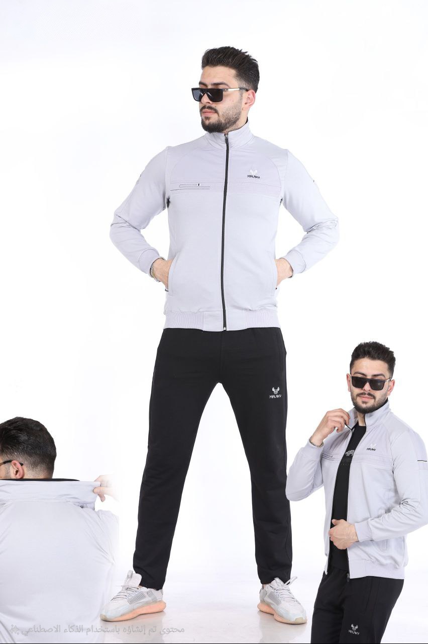 Mens Three-Piece Tracksuit - 2204  - gray