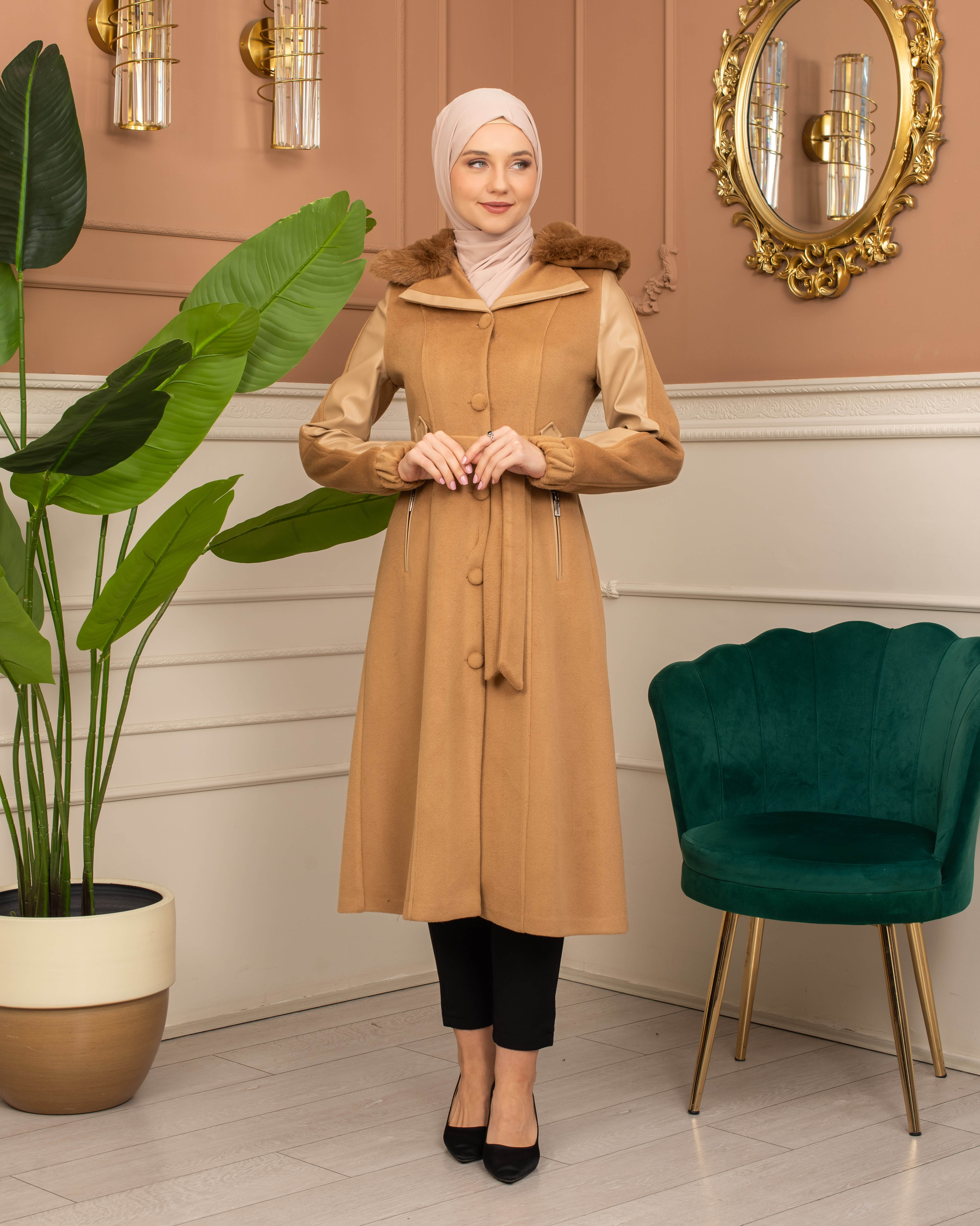 Trench Coat Wool Mohair Code 1364 - tan