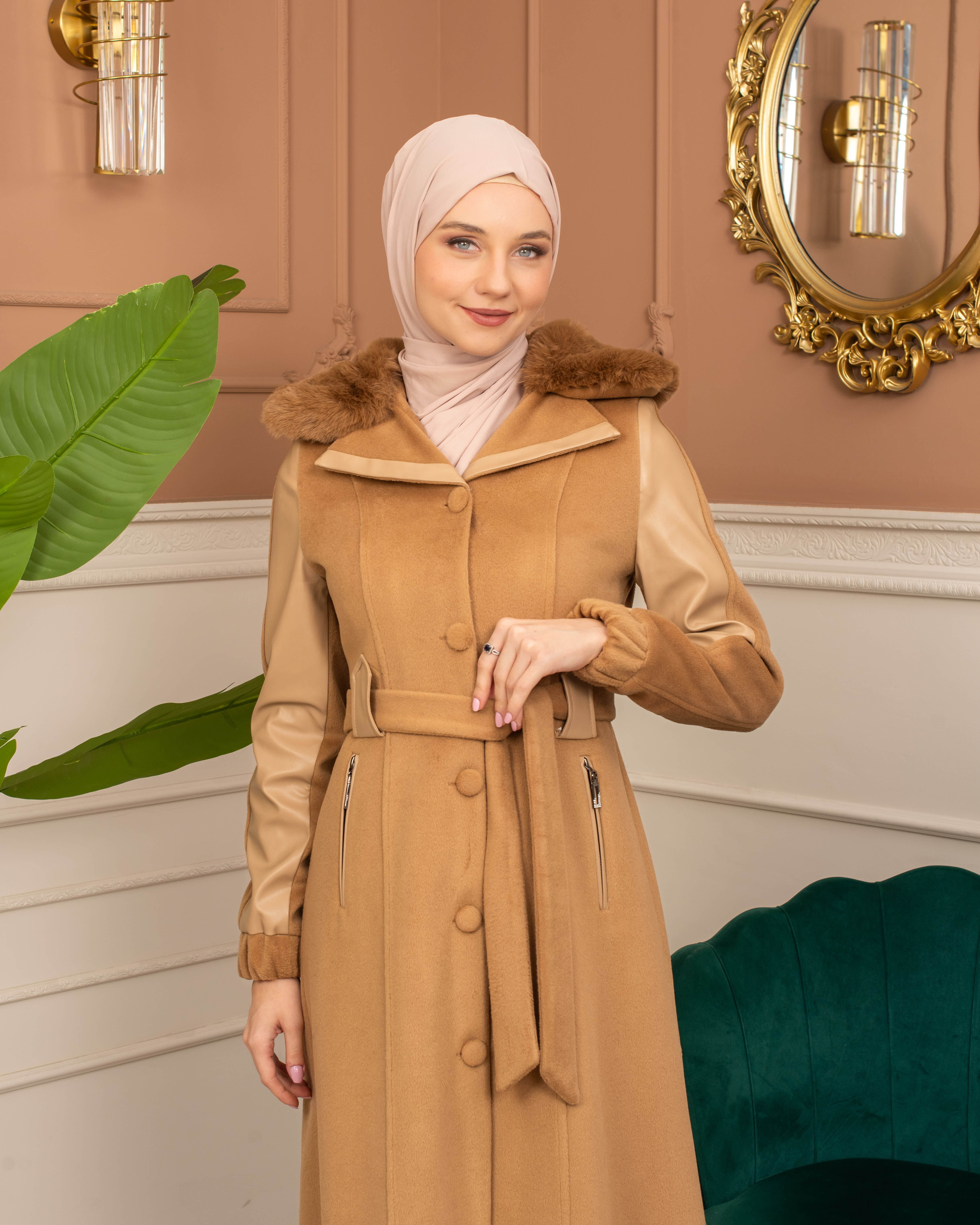 Trench Coat Wool Mohair Code 1364 - tan