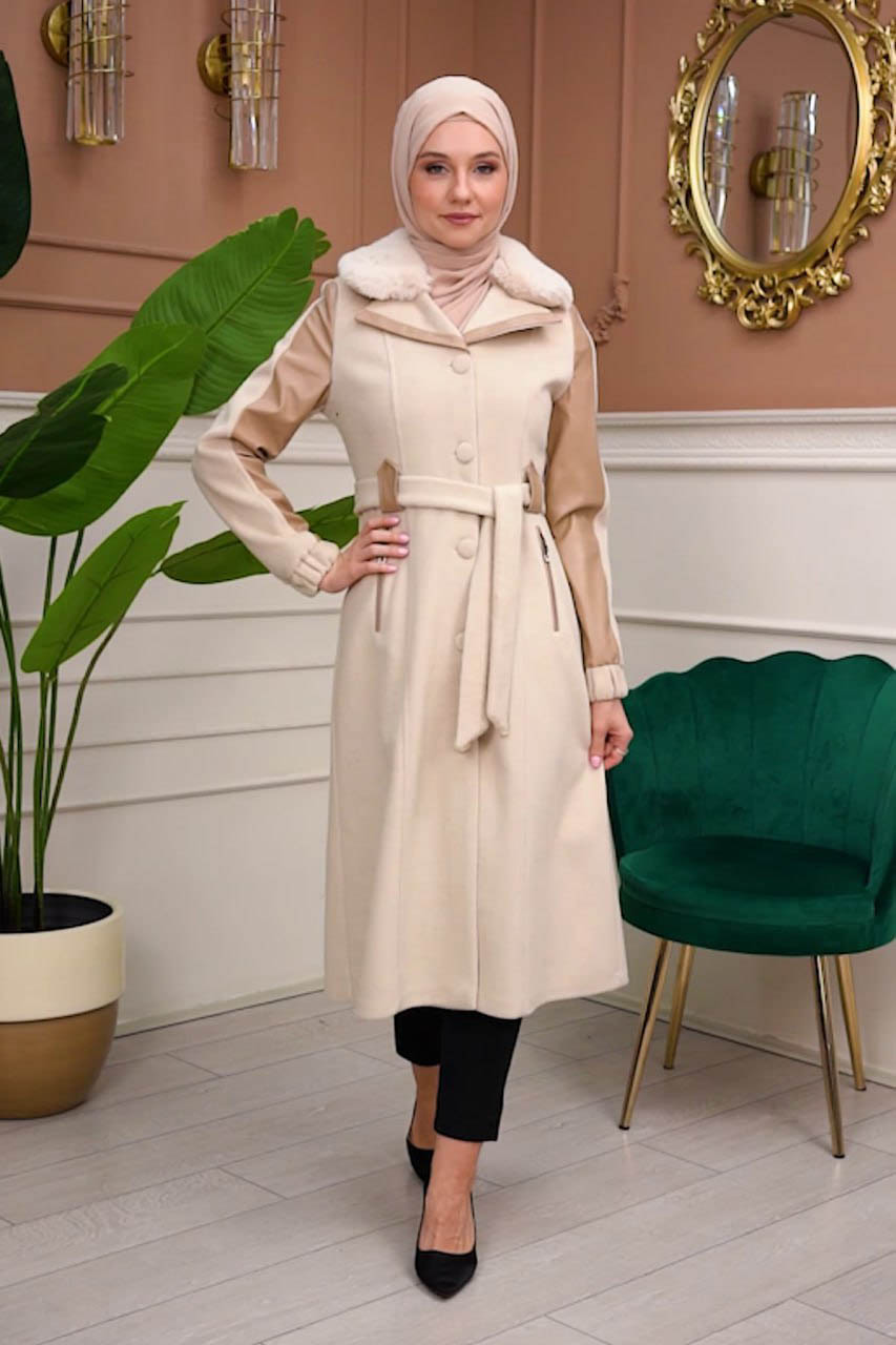 Trench Coat Wool Mohair Code 1364 - beige