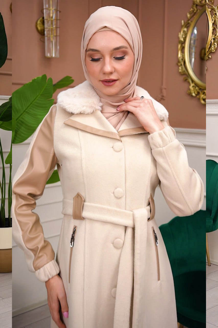 Trench Coat Wool Mohair Code 1364 - beige