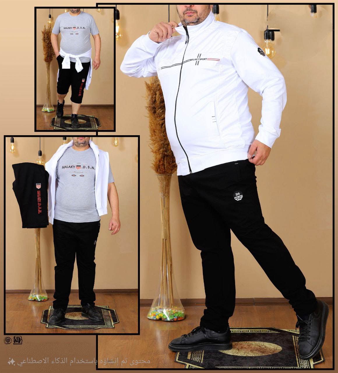 Mens Plus Size Tracksuit Code 2208 - white