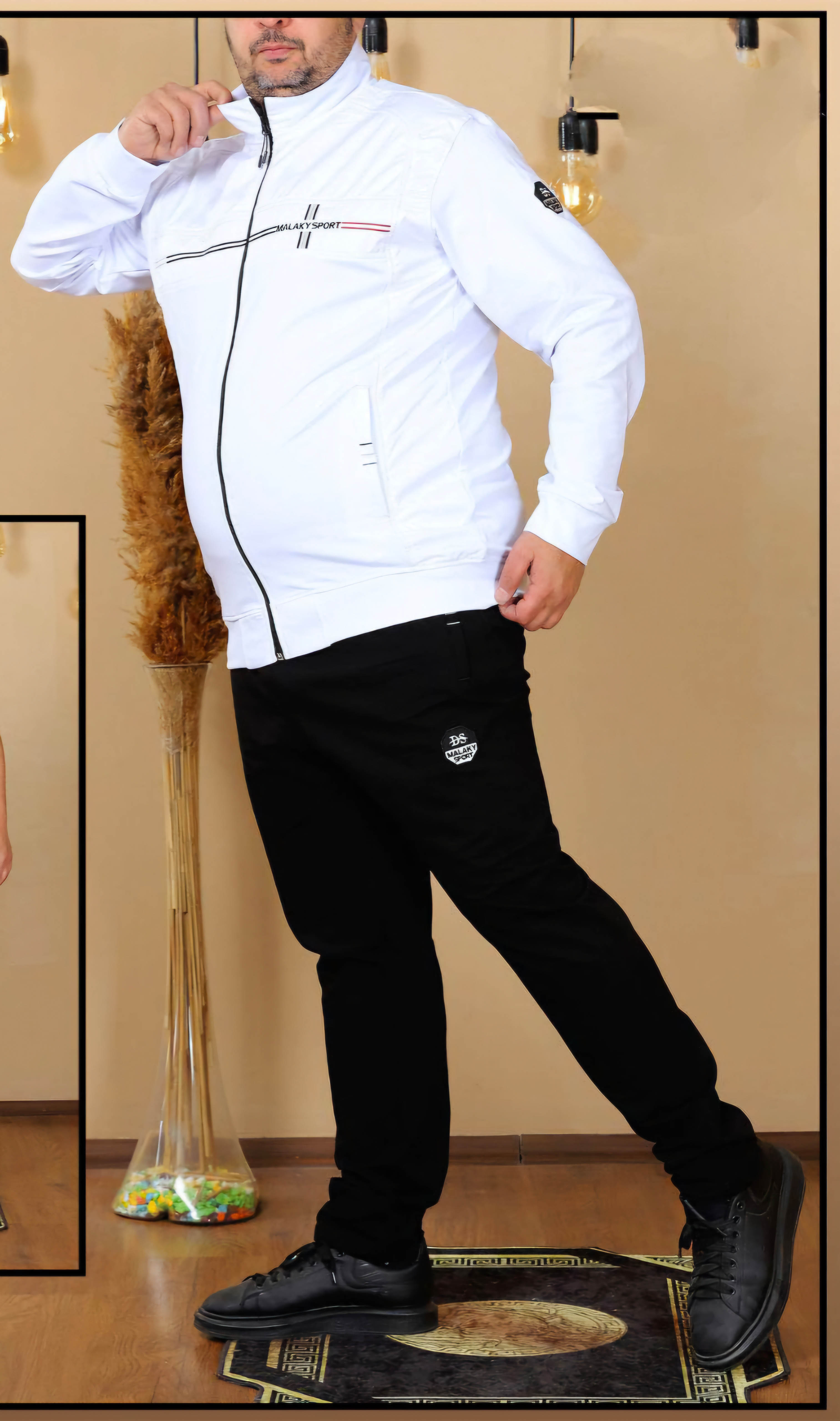 Mens Plus Size Tracksuit Code 2208 - white