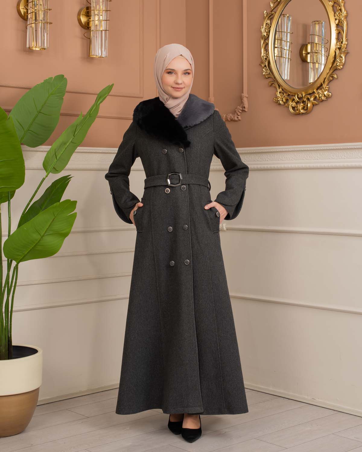 Women’s Winter Wool Coat 1370  - Anthracite