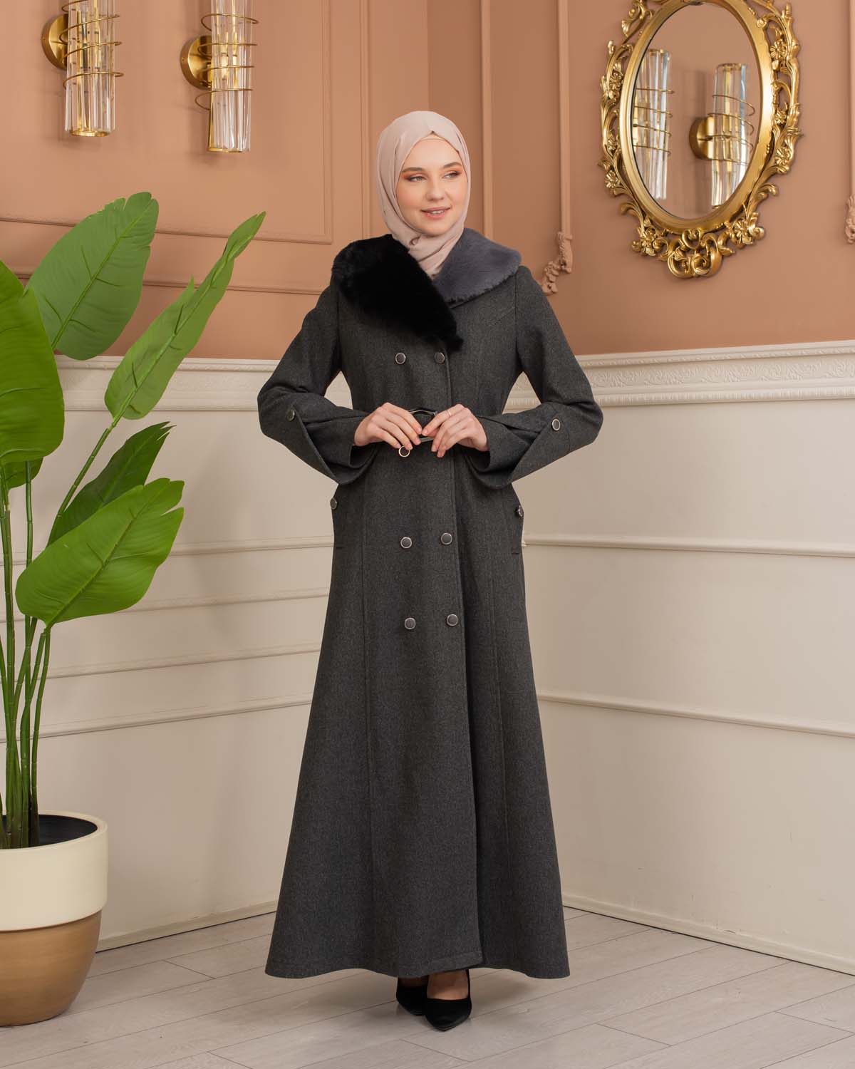 Women’s Winter Wool Coat 1370  - Anthracite