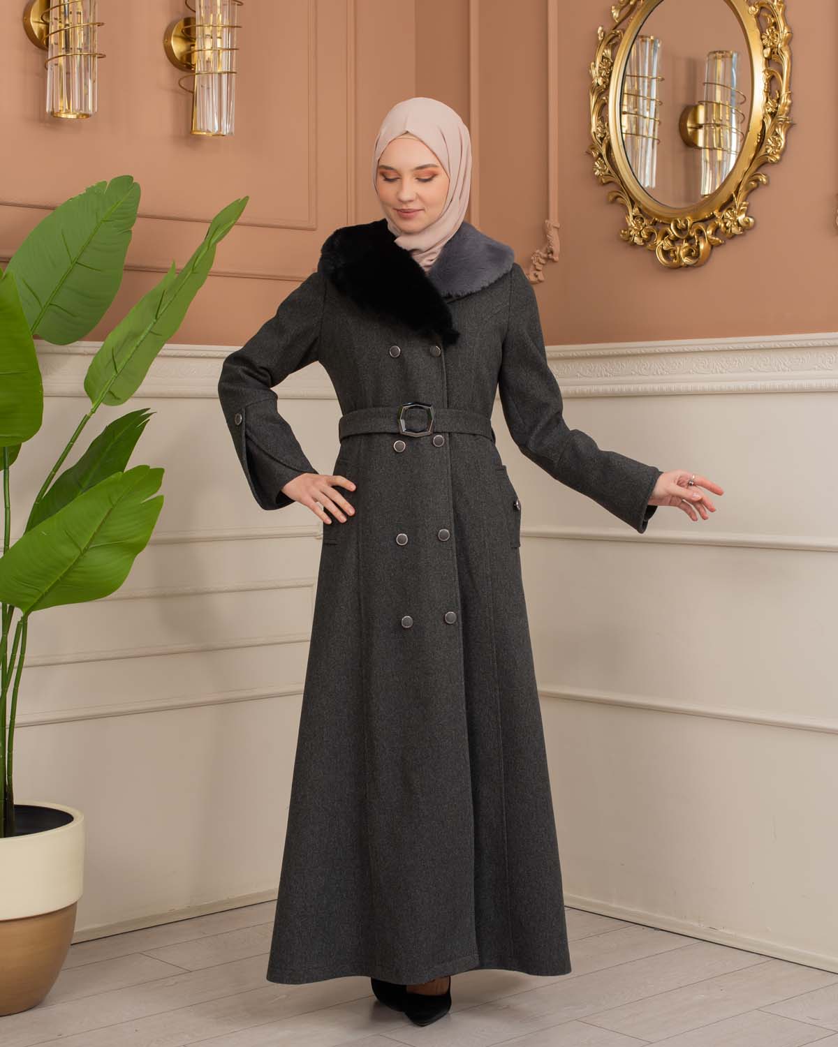 Women’s Winter Wool Coat 1370  - Anthracite