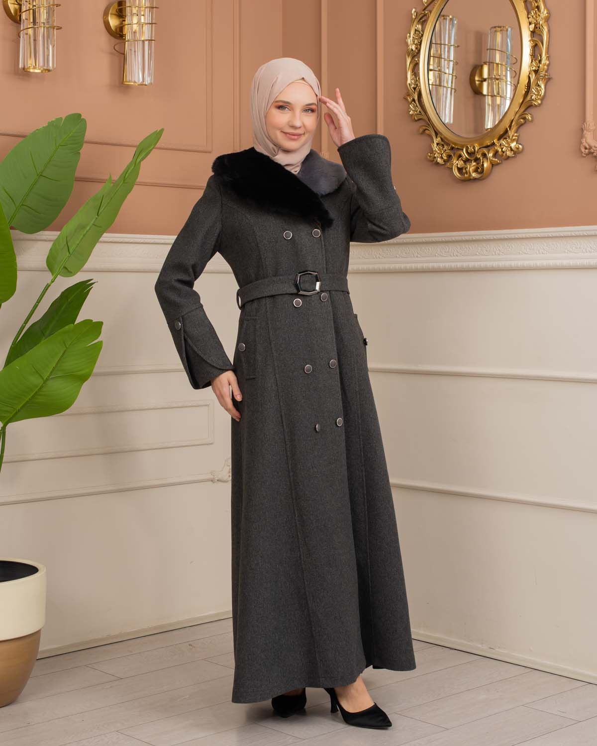 Women’s Winter Wool Coat 1370  - Anthracite