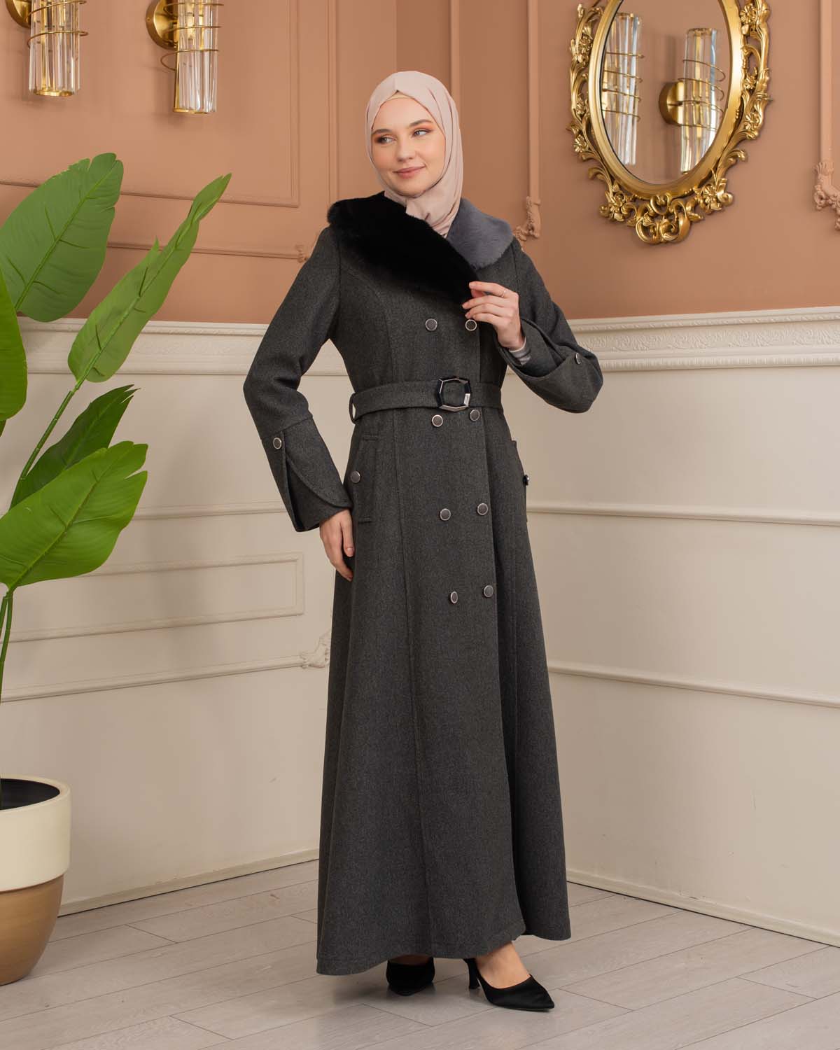 Women’s Winter Wool Coat 1370  - Anthracite