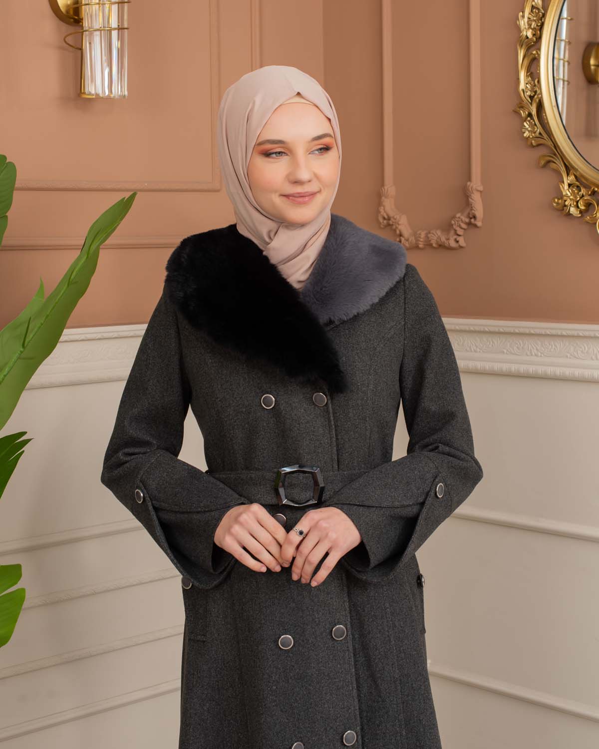 Women’s Winter Wool Coat 1370  - Anthracite