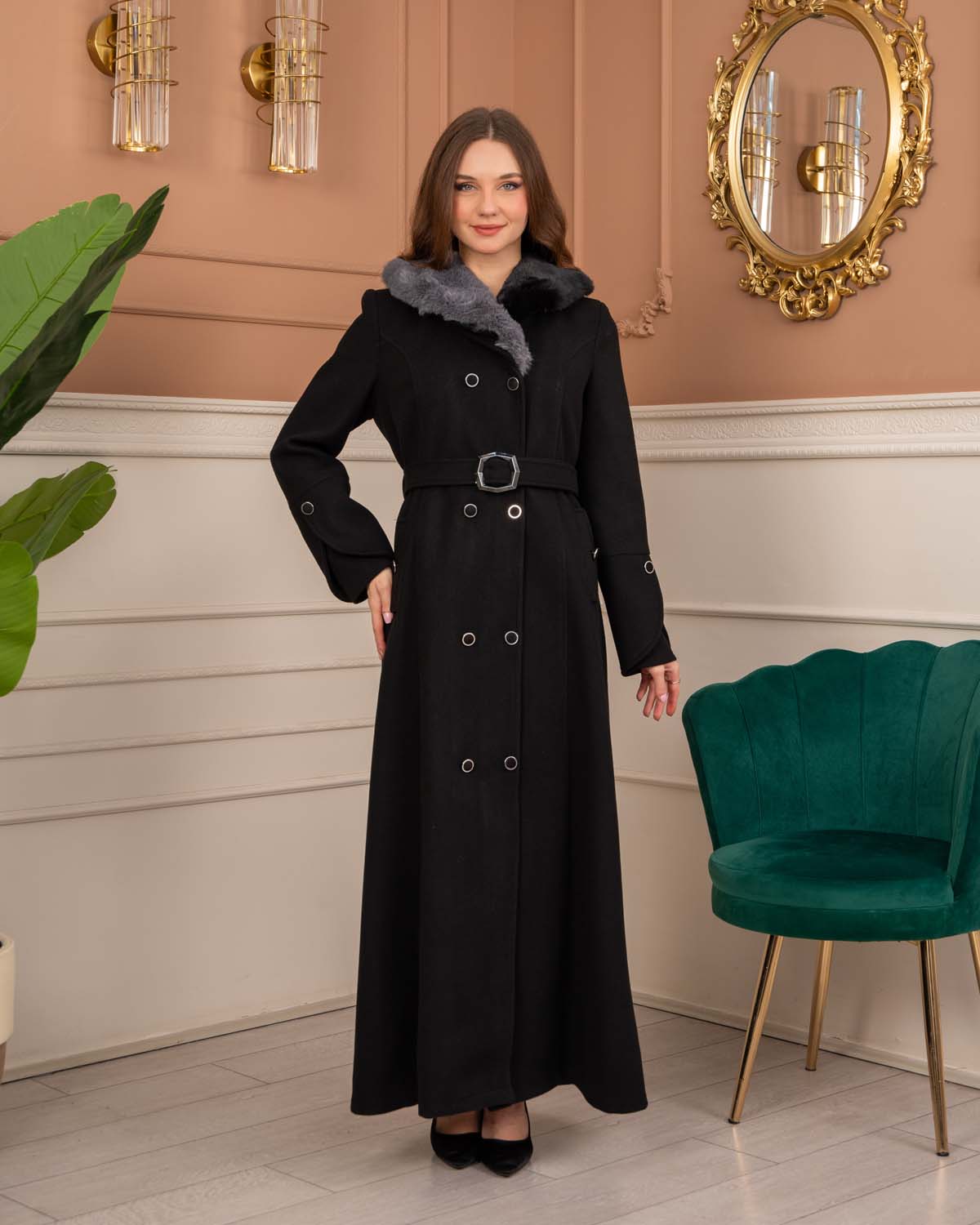 Women’s Winter Wool Coat 1370  - black