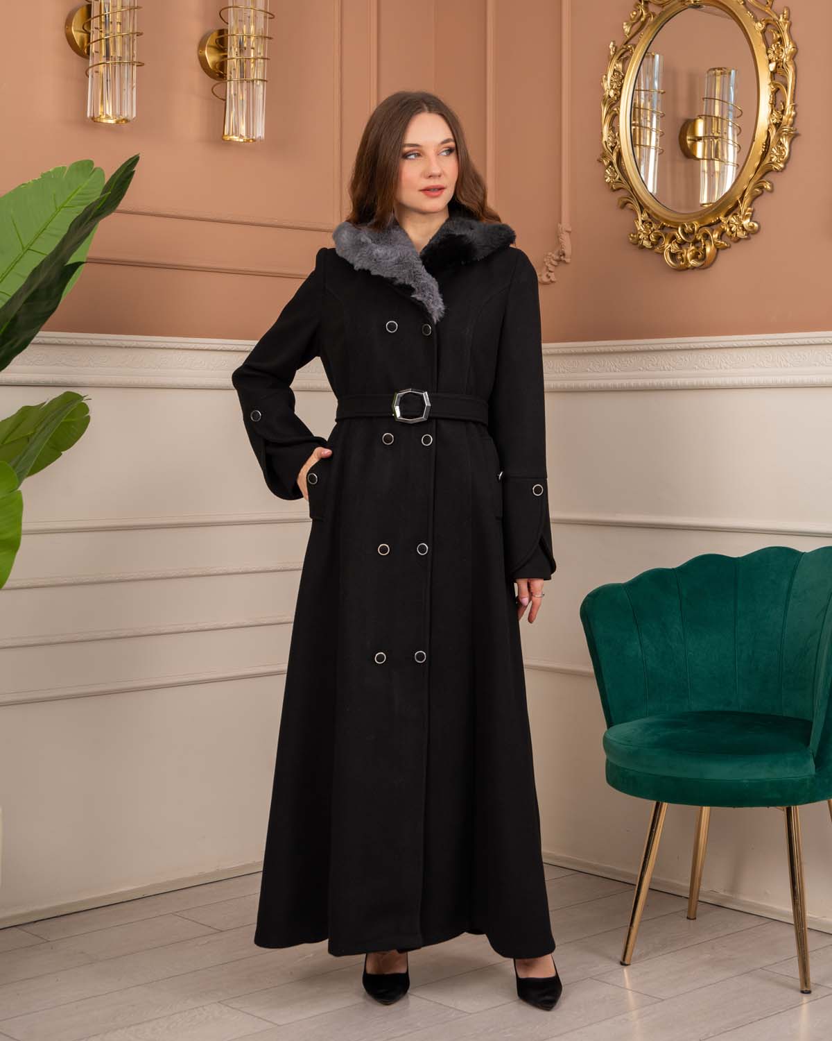 Women’s Winter Wool Coat 1370  - black