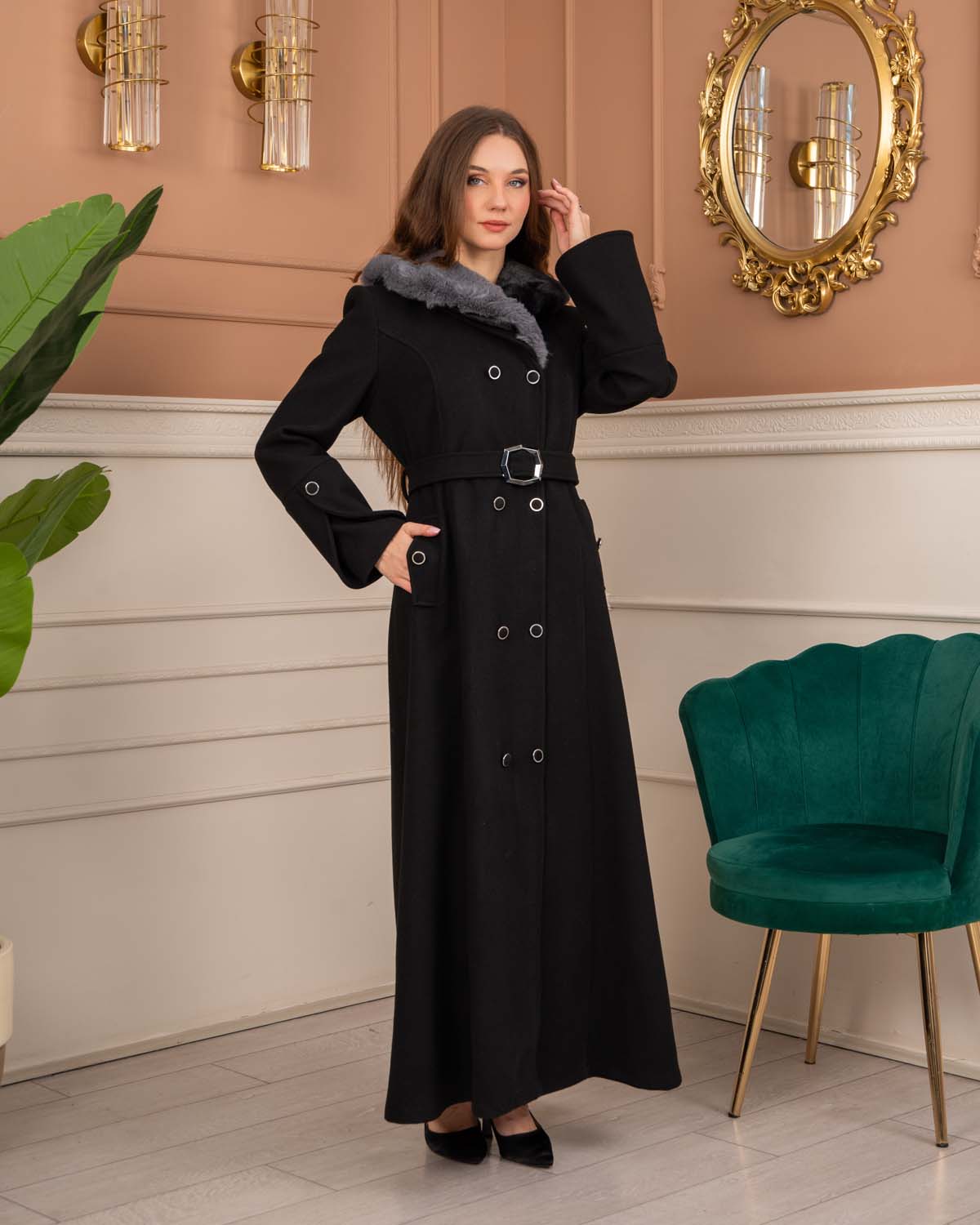 Women’s Winter Wool Coat 1370  - black