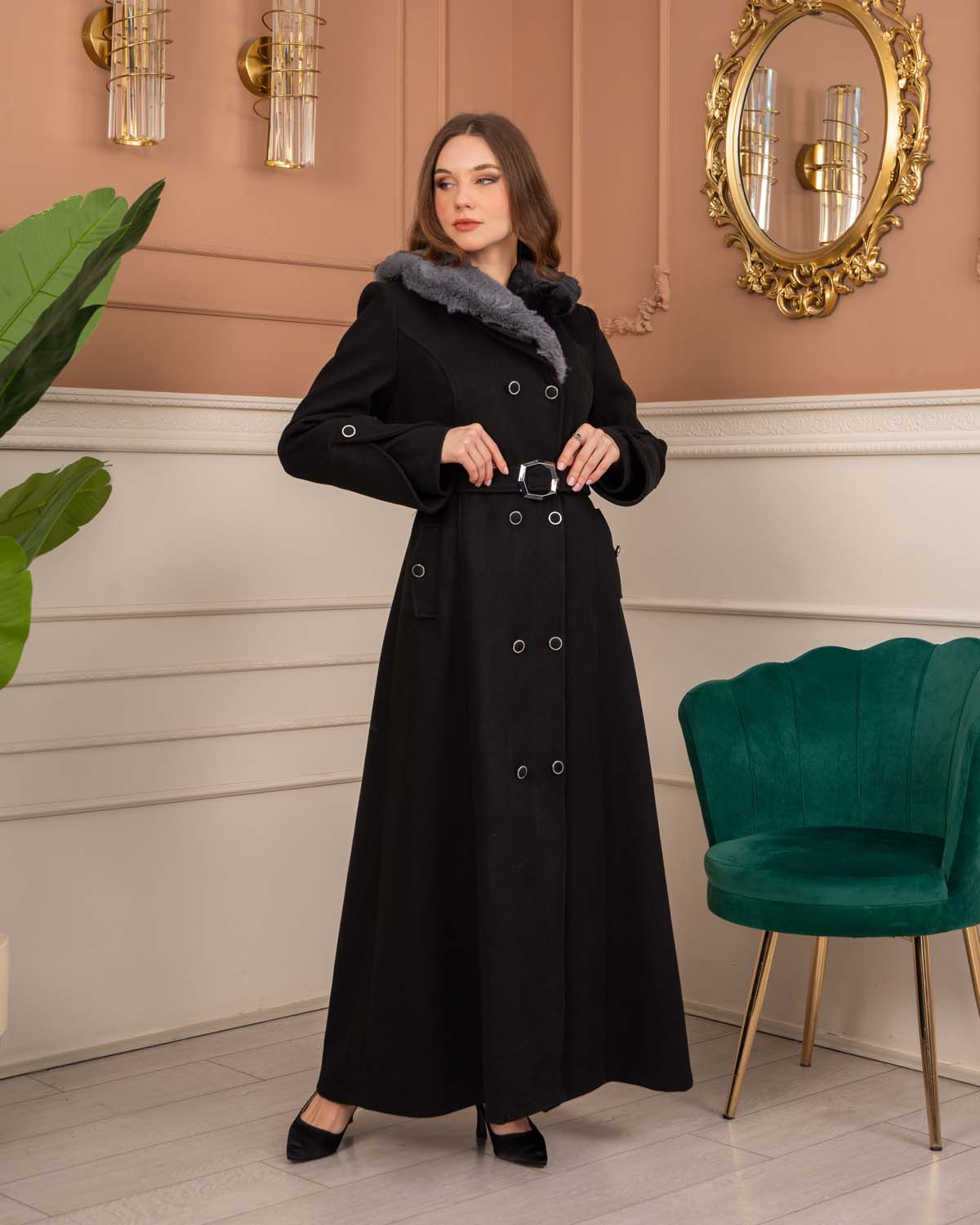 Women’s Winter Wool Coat 1370  - black