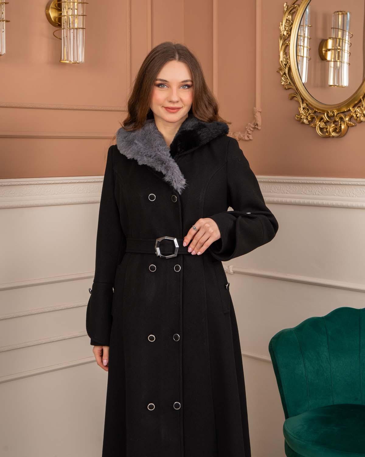 Women’s Winter Wool Coat 1370  - black