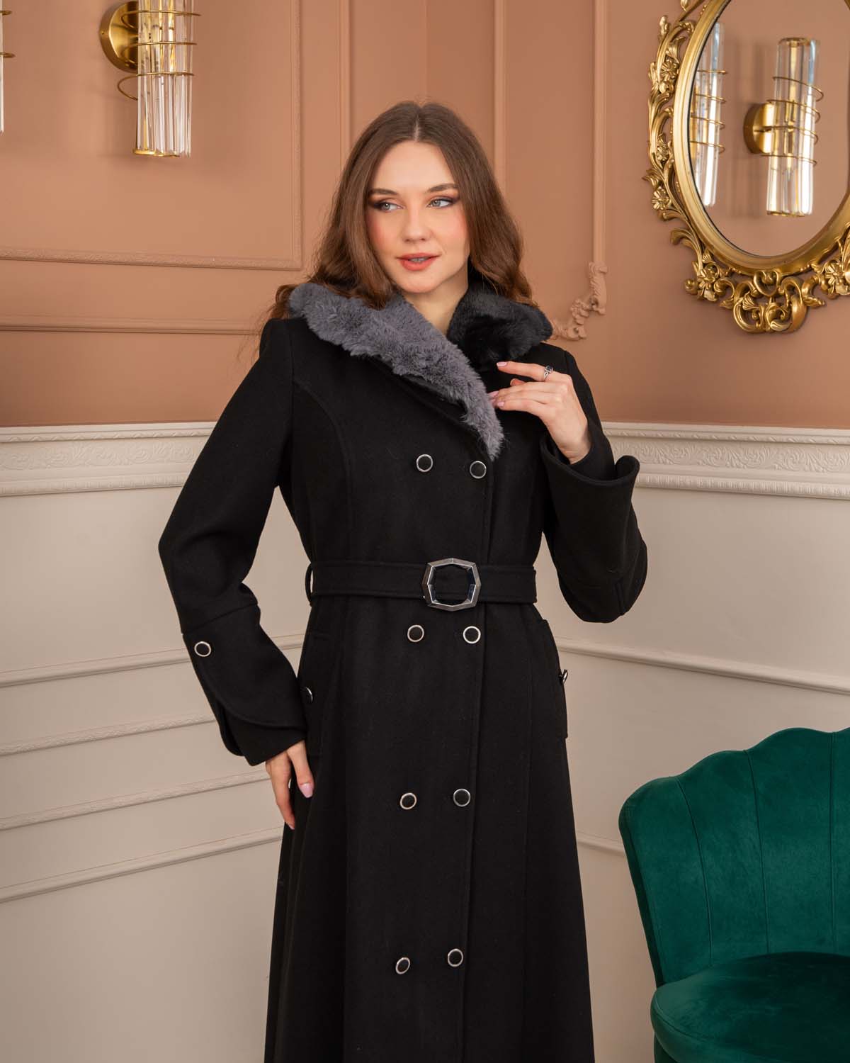 Women’s Winter Wool Coat 1370  - black