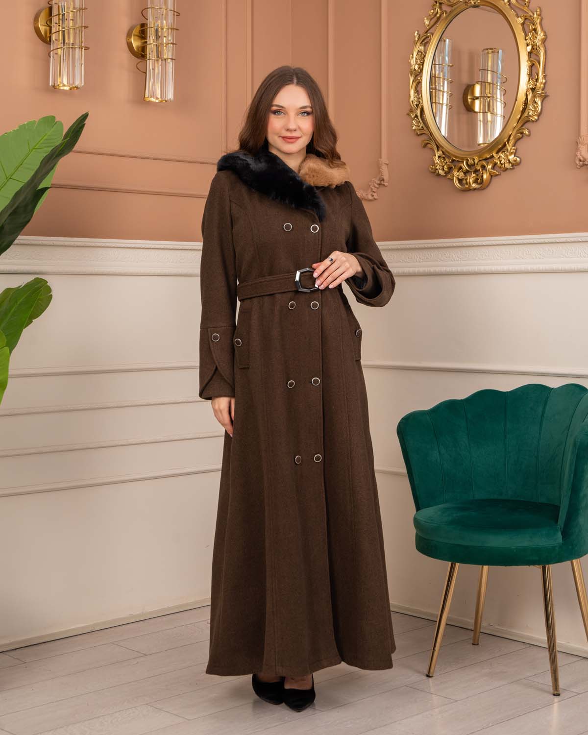 Women’s Winter Wool Coat 1370  - brown