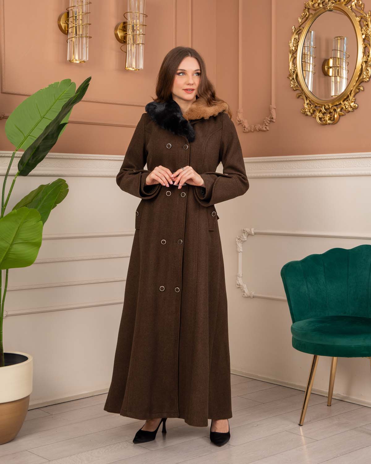 Women’s Winter Wool Coat 1370  - brown