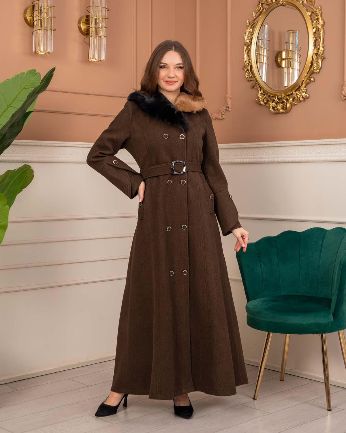 Women’s Winter Wool Coat 1370  - brown