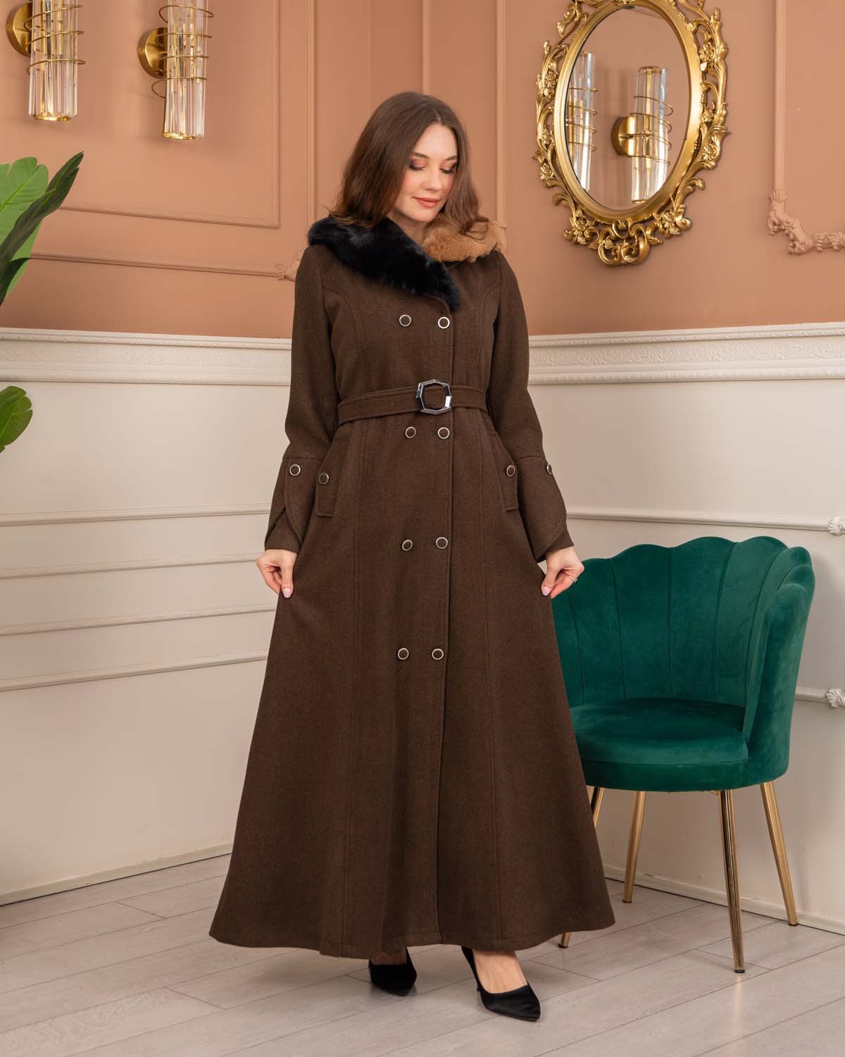 Women’s Winter Wool Coat 1370  - brown