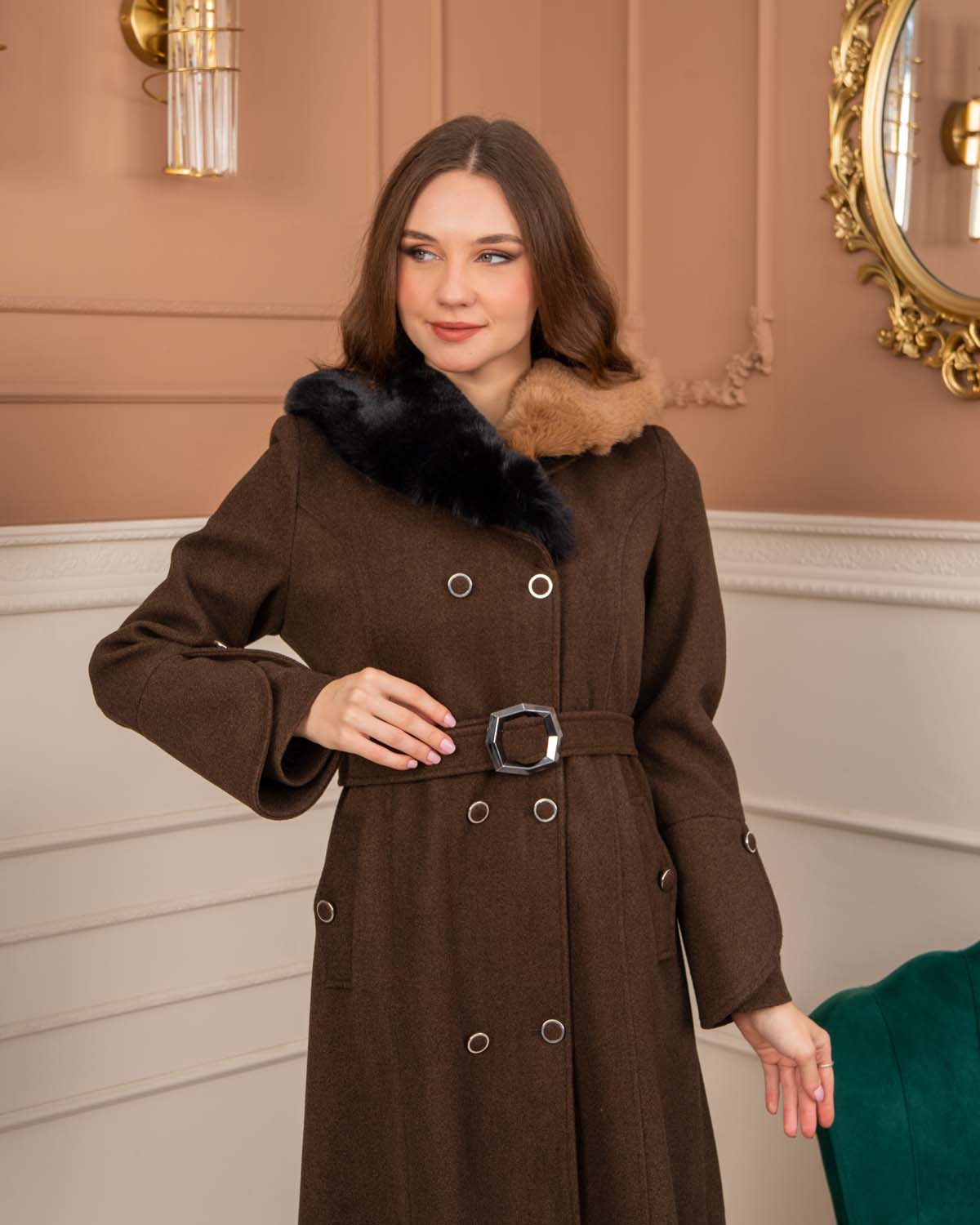 Women’s Winter Wool Coat 1370  - brown