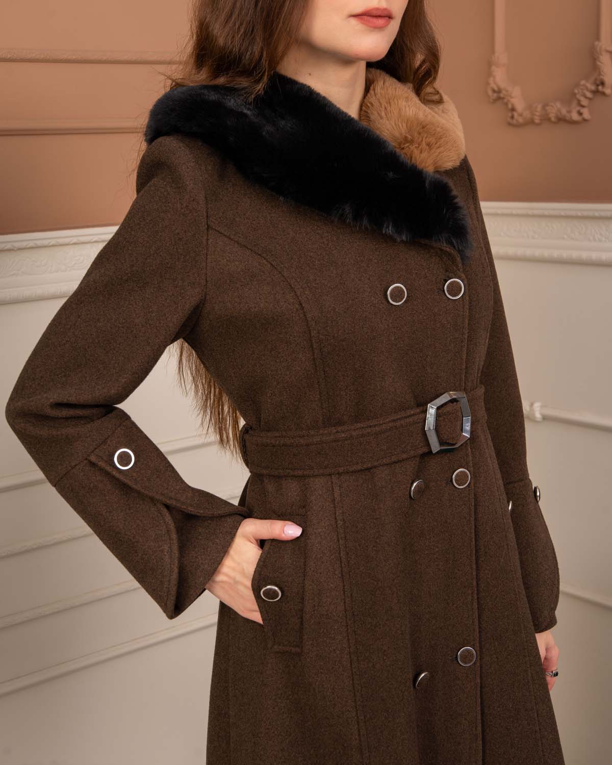 Women’s Winter Wool Coat 1370  - brown