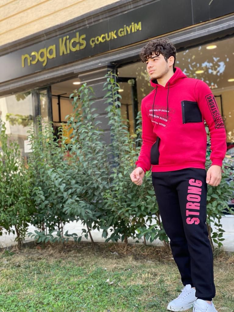 Çocuk Polar Pijama Takımı - Kod 3105 - Kırmızı