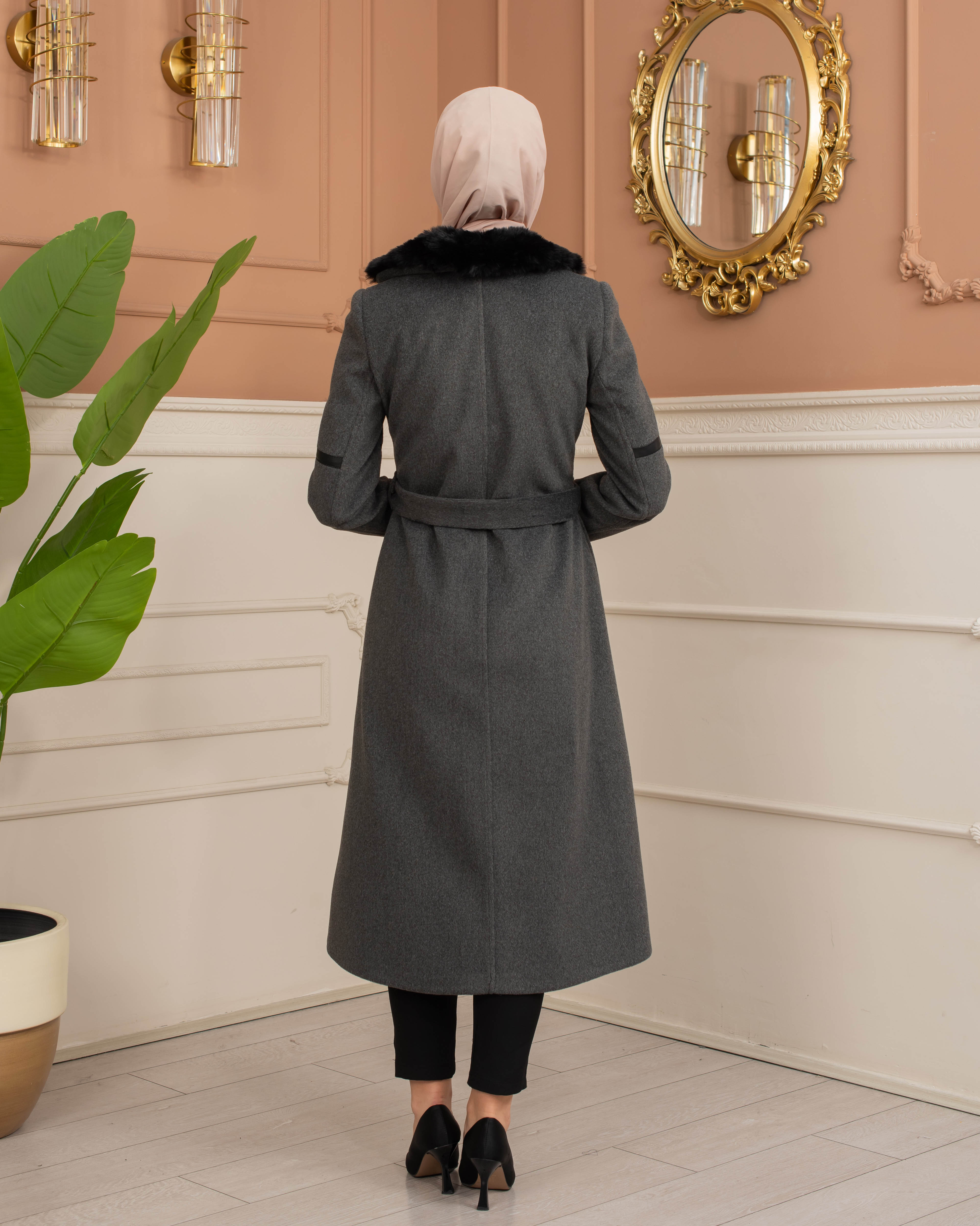 Womens Mohair Wool Trench Coat 