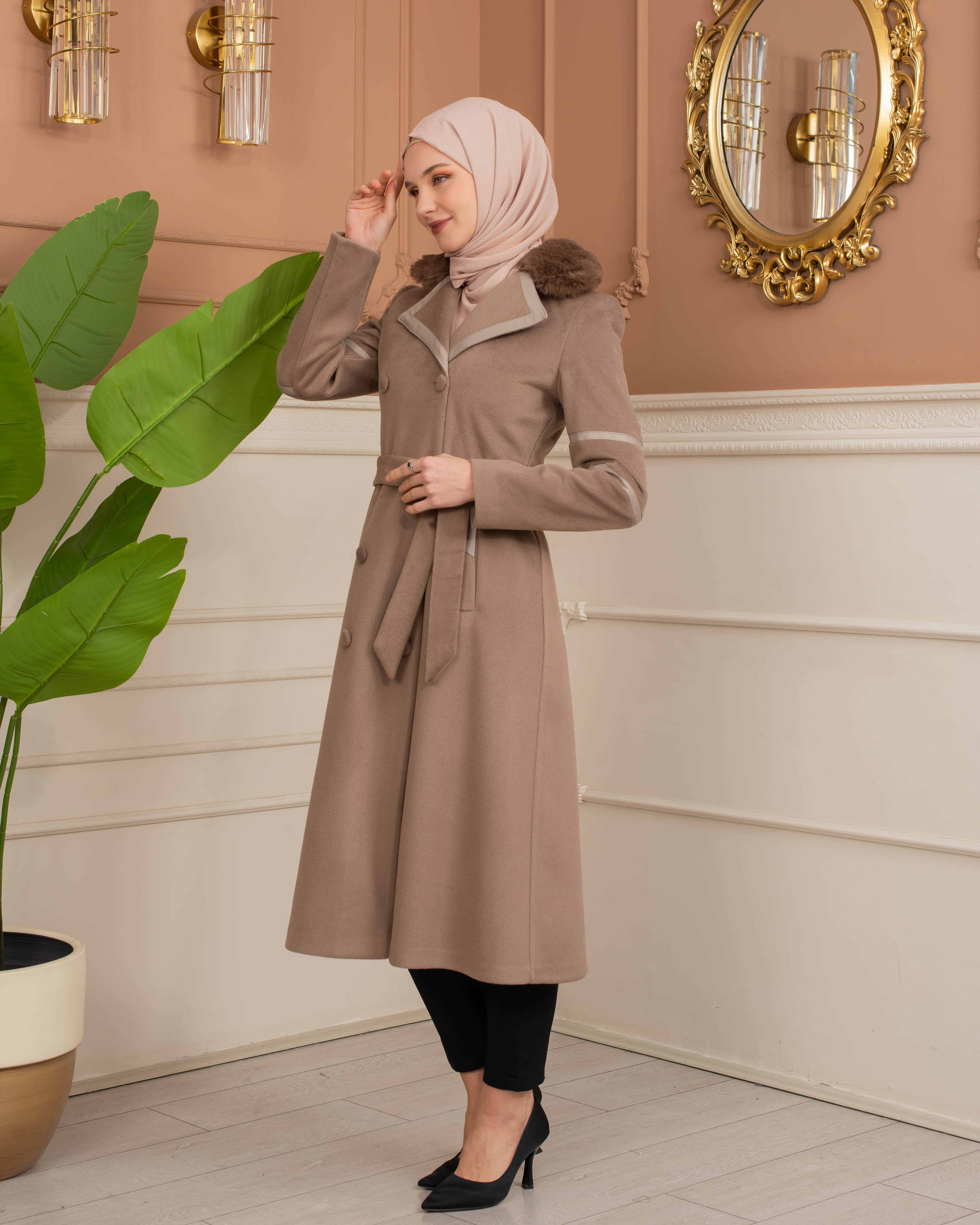 Womens Mohair Wool Trench Coat 