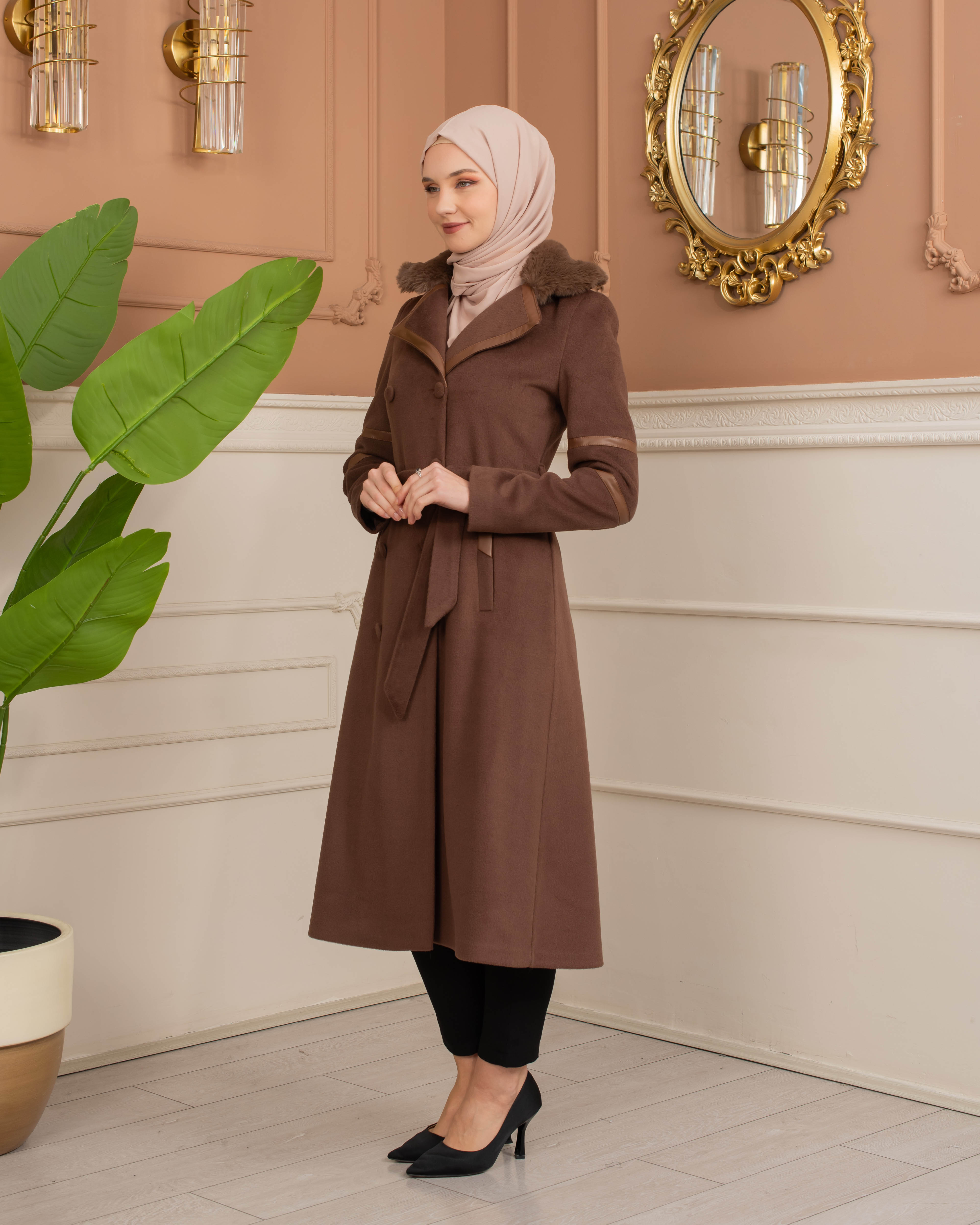 Womens Mohair Wool Trench Coat 