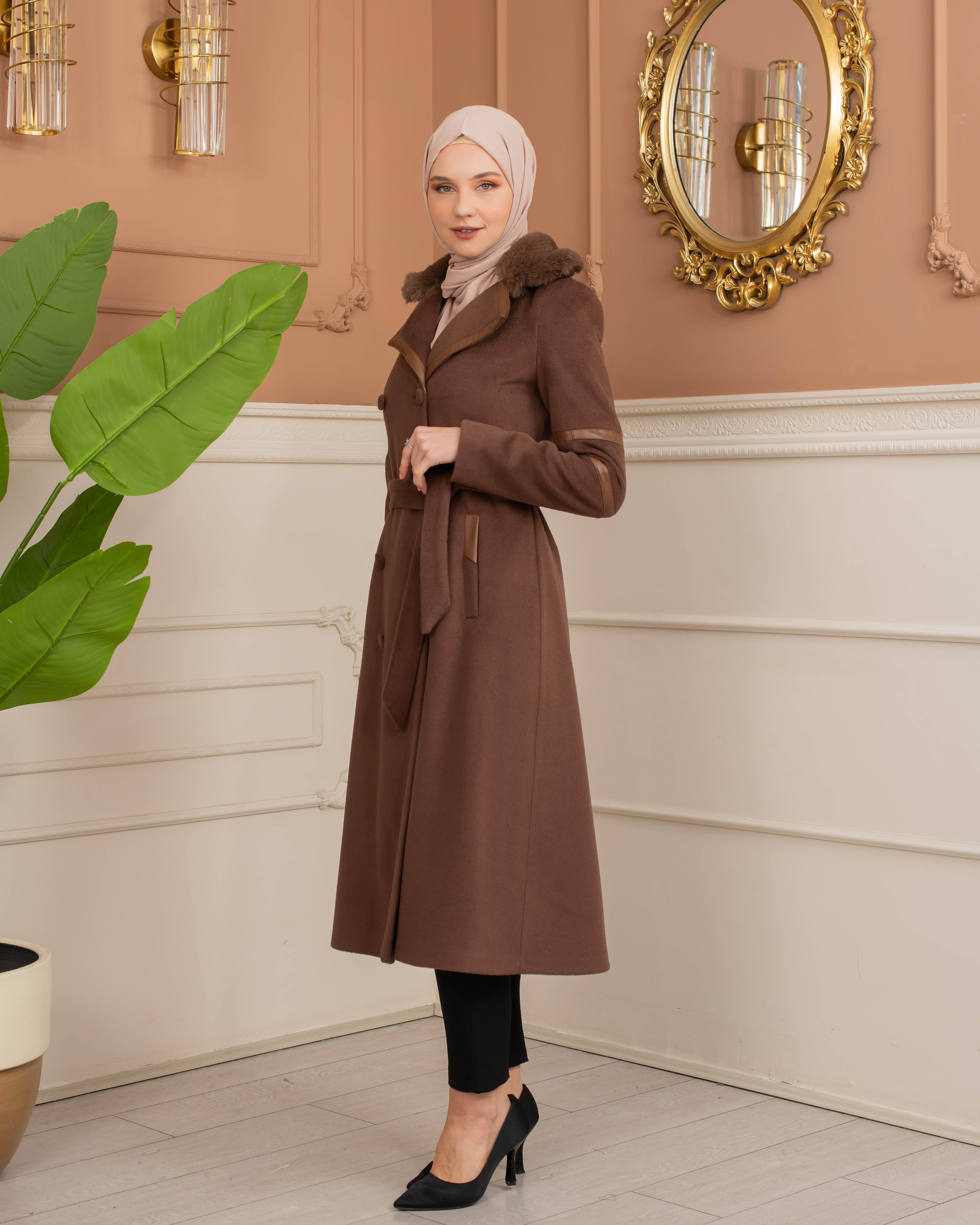 Womens Mohair Wool Trench Coat 