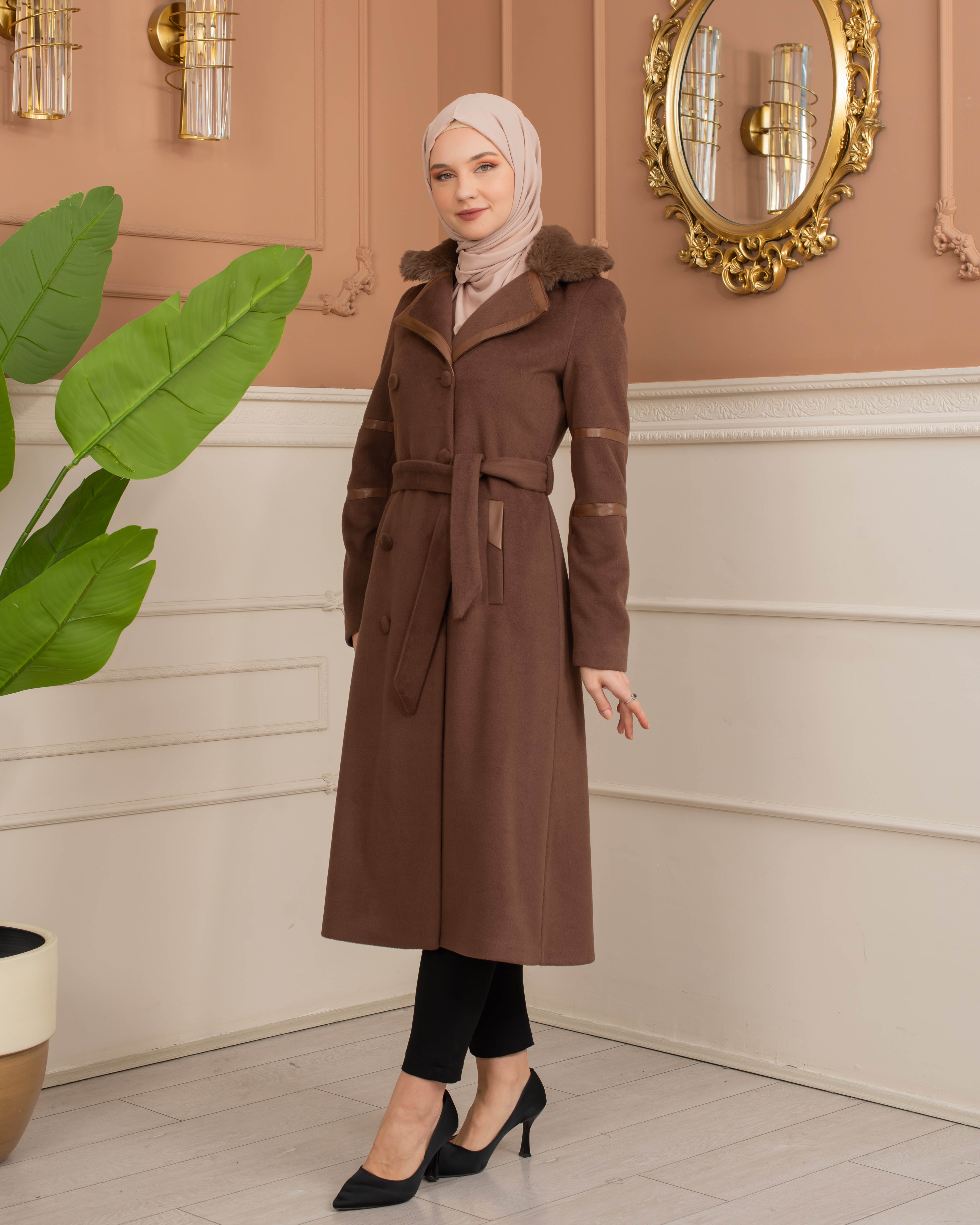 Womens Mohair Wool Trench Coat 