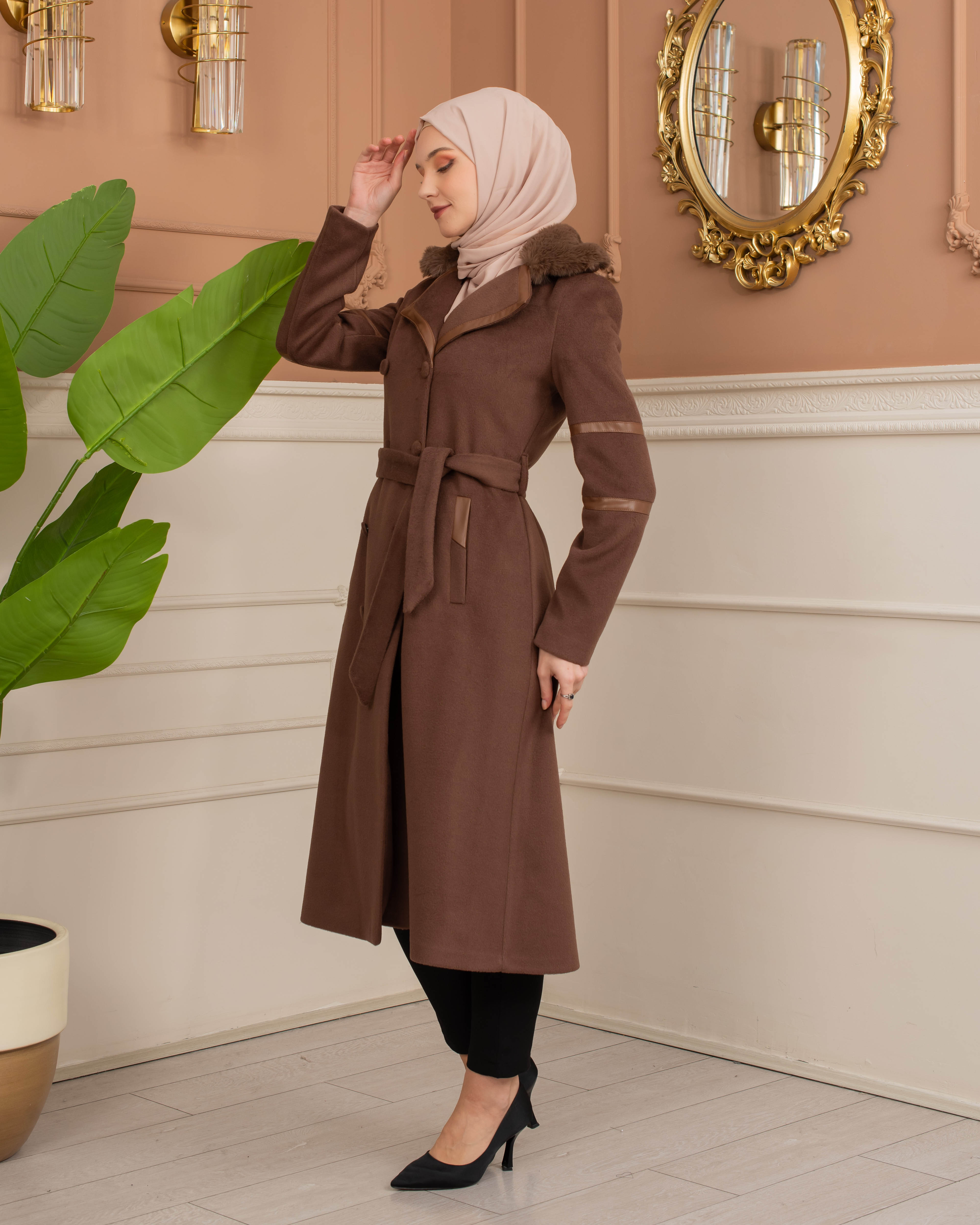 Womens Mohair Wool Trench Coat 