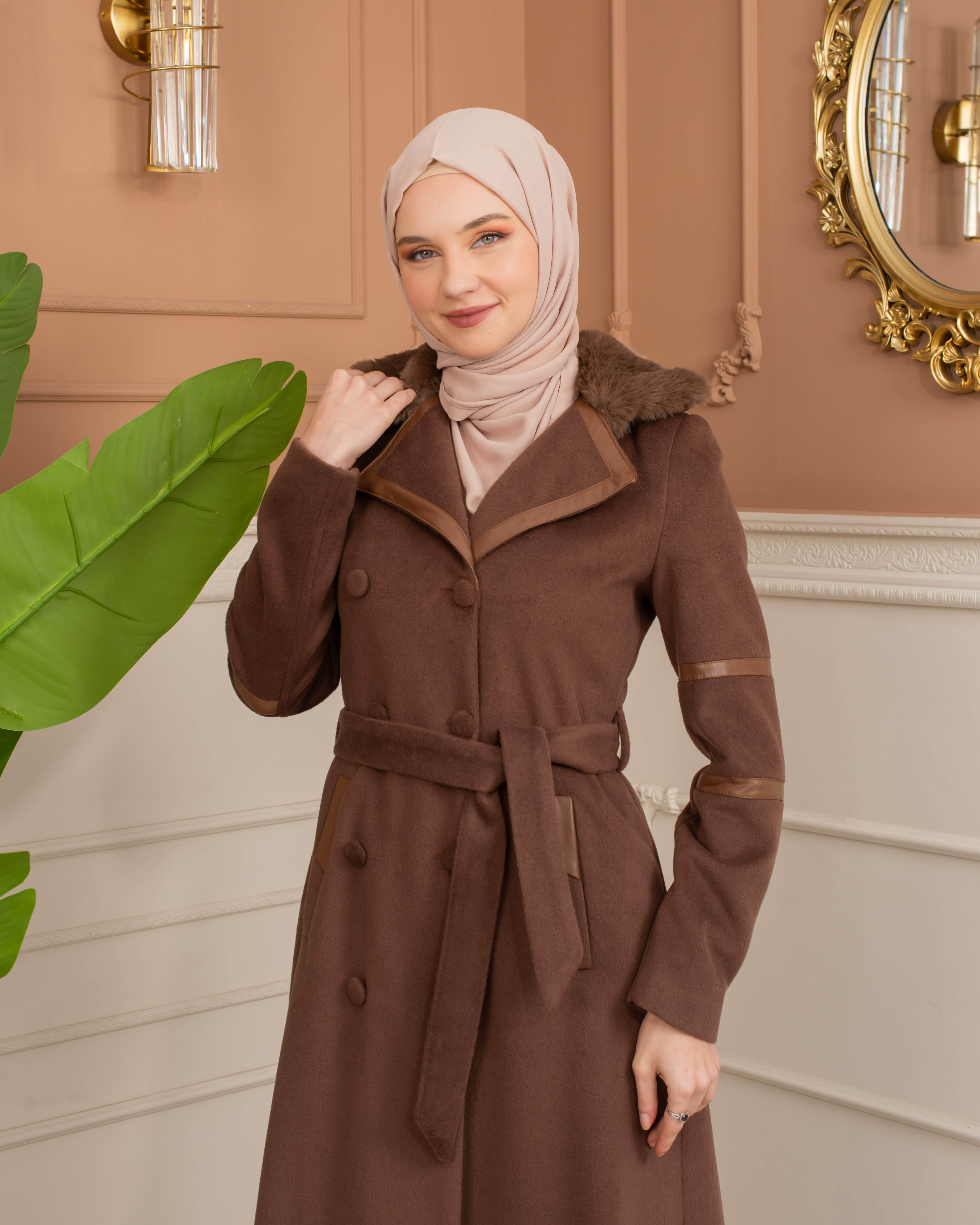 Womens Mohair Wool Trench Coat 