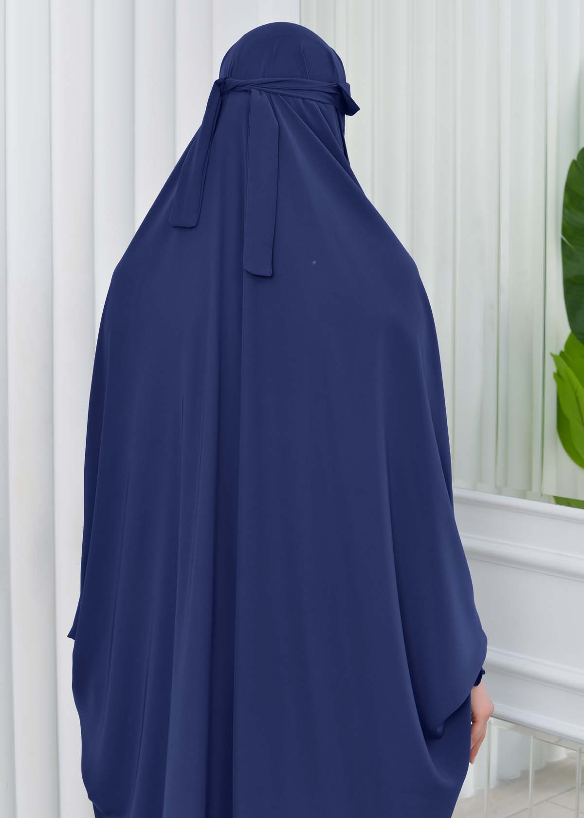 Muslim Dresses For Women ,Abayas Prayer Islamic Clothes Long dress Hijab Bonnet 2Pieces Sleeve Hijab Sheet 822 Lacivert