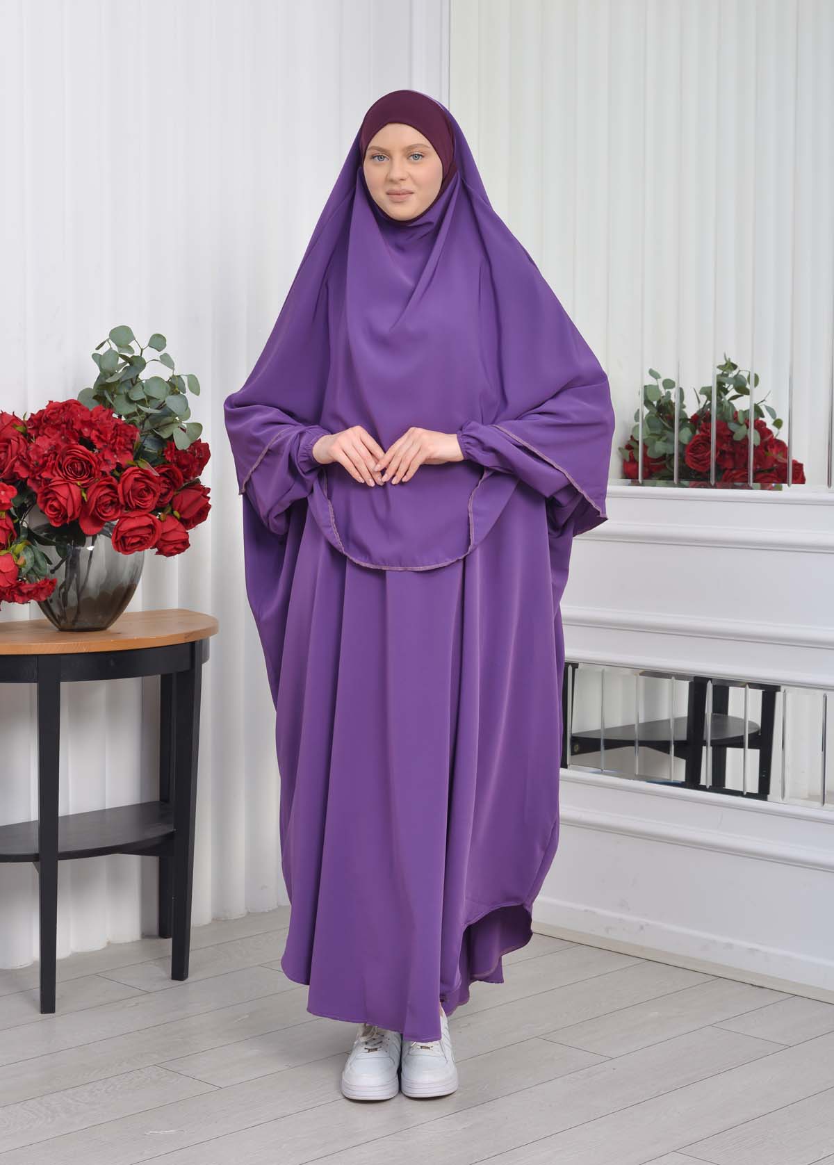 Muslim Wear Hijab Dresses , Women's Clothes Butterfly Hijab Set 2 Pieces 826 mor