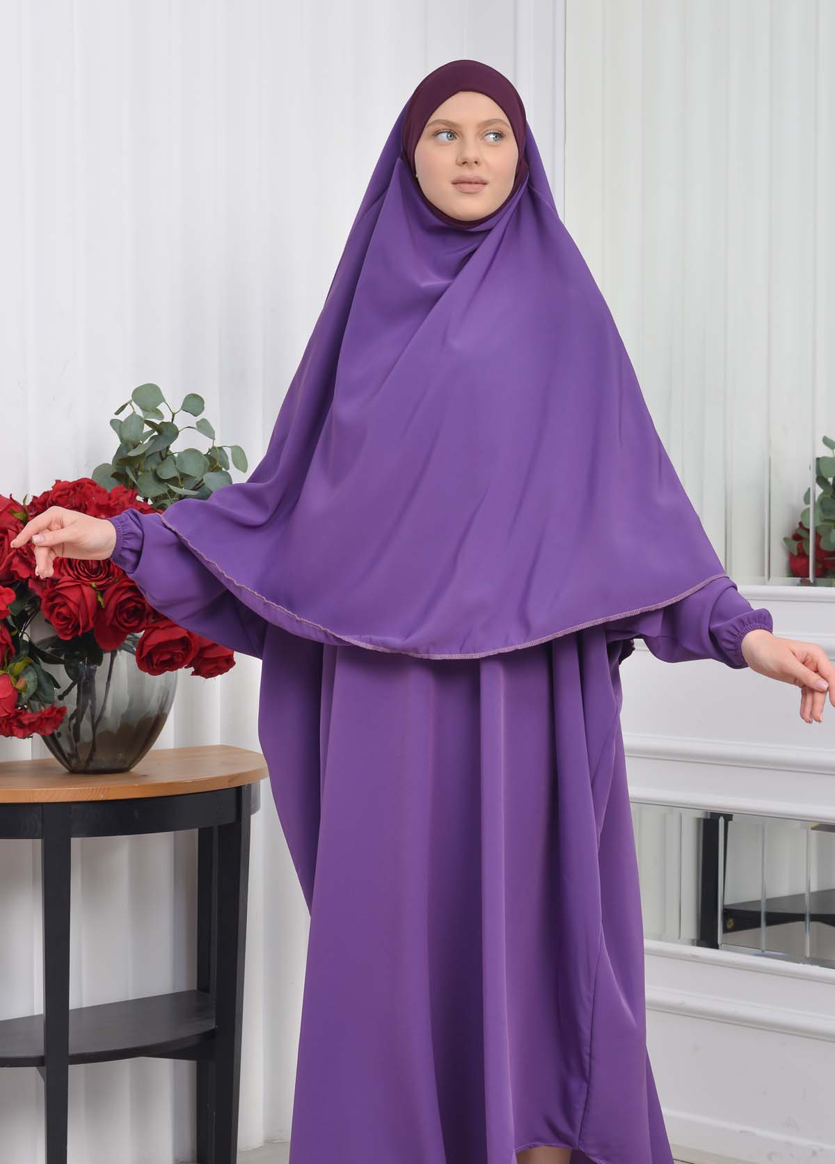 Muslim Wear Hijab Dresses , Women's Clothes Butterfly Hijab Set 2 Pieces 826 mor